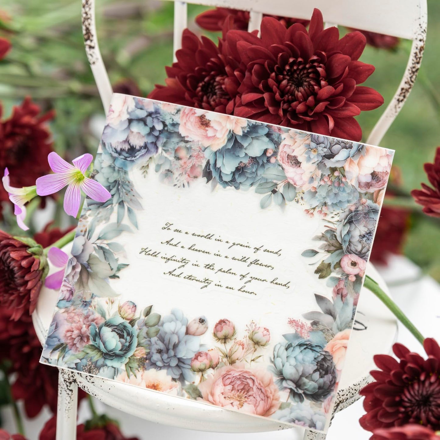 Flower PET Tape Stickers for Journaling,6 Rolls Transparent Floral Washi Tape for Scrapbook Supplies,Junk Journal,DIY Craft,Notebook,Diary(Flourishing Blossom)