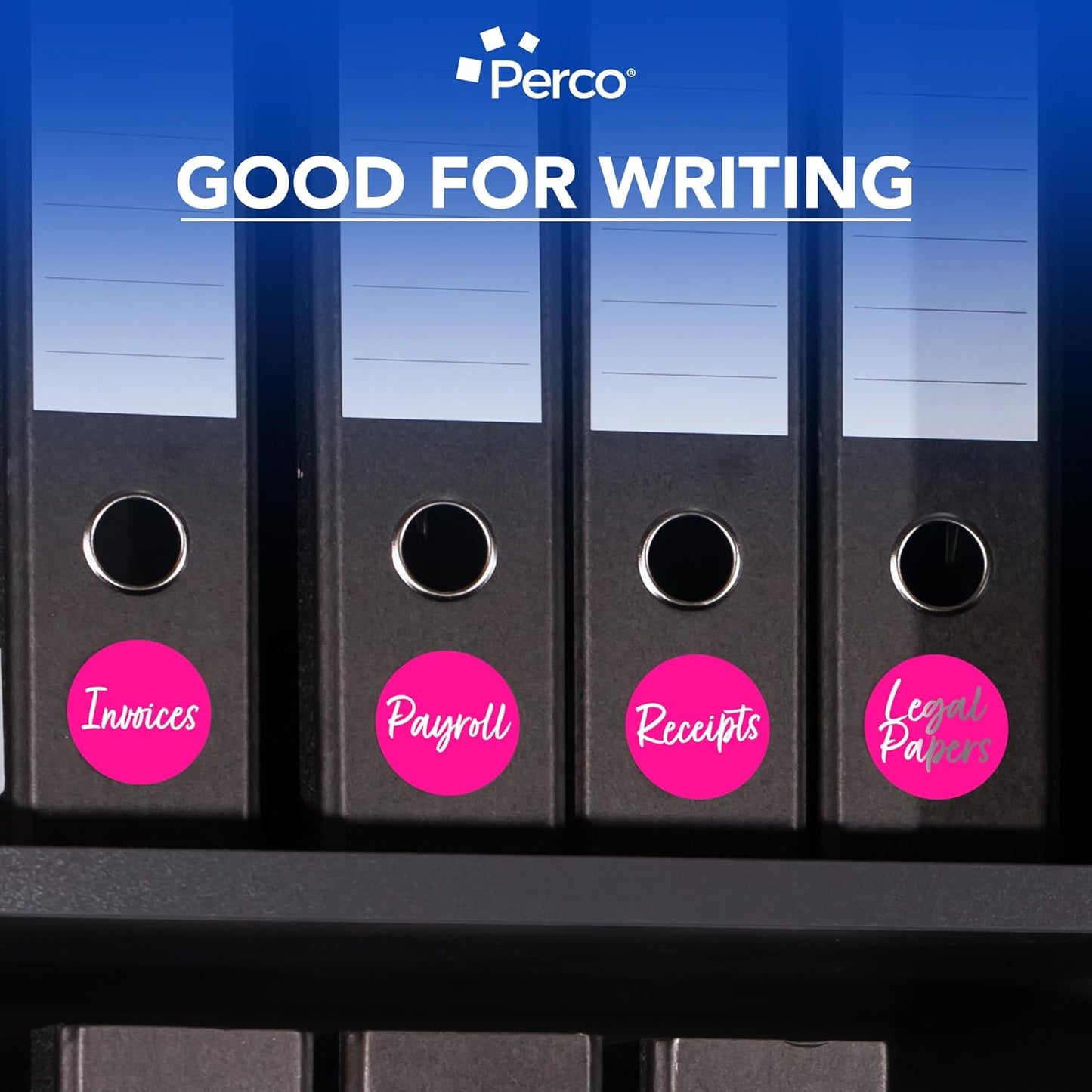 Perco Fluorescent Pink 3-Inch Perforated Circle Dot Sticker Labels — 10 Rolls, 5,000 Round Stickers — with Permanent Adhesive for Moving Boxes, Sale Signage, Displays, Status Messaging—Made in USA