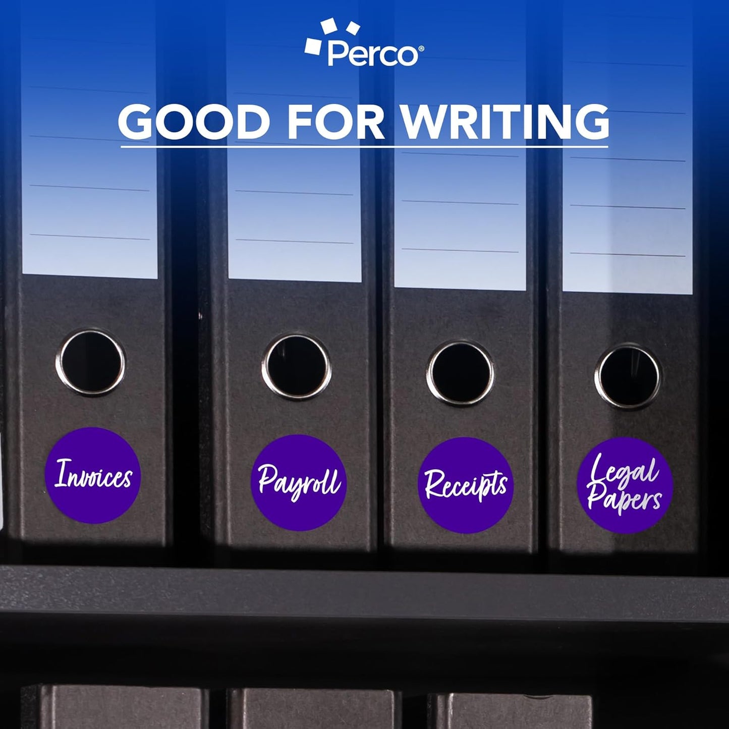 Perco Purple 3-Inch Perforated Circle Dot Sticker Labels — 10 Rolls, 5,000 Round Stickers — with Permanent Adhesive for Moving Boxes, Sale Signage, Displays, Status Messaging—Made in USA