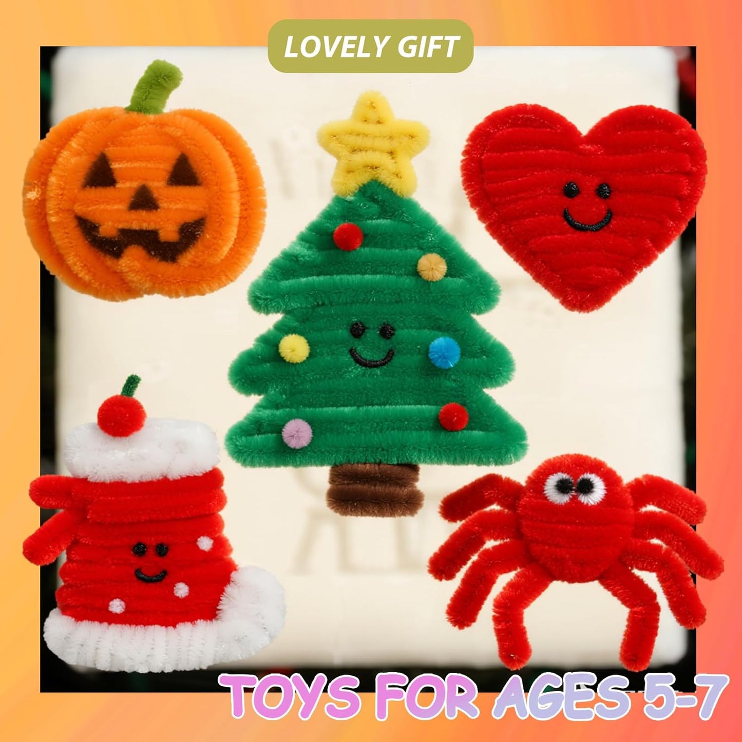 Fruit Green Pipe Cleaners Craft,Creative Craft Pipe Cleaners for Flower Making,Chenille Stems Crafting Pipe Cleaners Artificial Flowers,Craft Supplies for Home Festivals DIY,Christmas Decoration