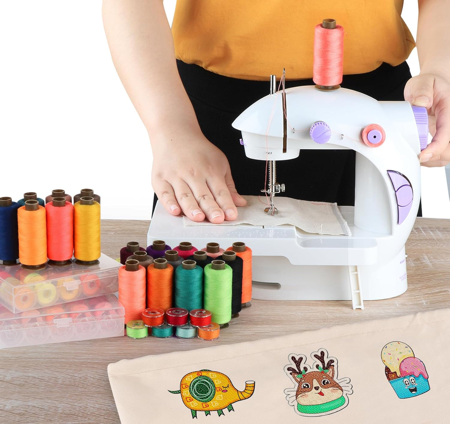 90 Pcs 45 Colors Sewing Thread &Prewound Bobbins Thread, 600yard Thread for Sewing Machine, Sewing Supplies, Polyester Sewing Machine Kit for Hand Sewing, Stitching, DIY