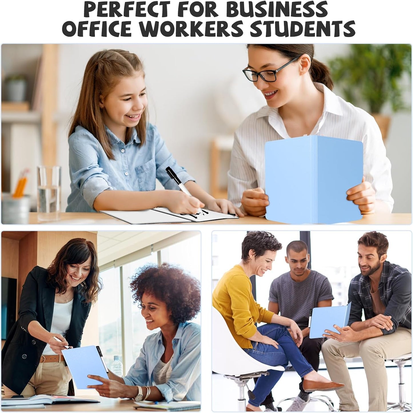 AGM Portable White Board Dry Erase, Double Sided Folding Whiteboards with Pen, Small Dry Erase Board for Study, Meeting, Doodling, Planning, Blue