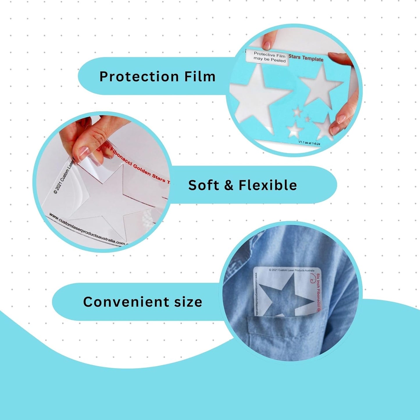 Star Stencil Template for Drawing and Drafting: A Fibonacci-Inspired Star Template for Drawing Tool for Artists Allows The Simple Application of The Golden or Divine Ratio for Artistic Design