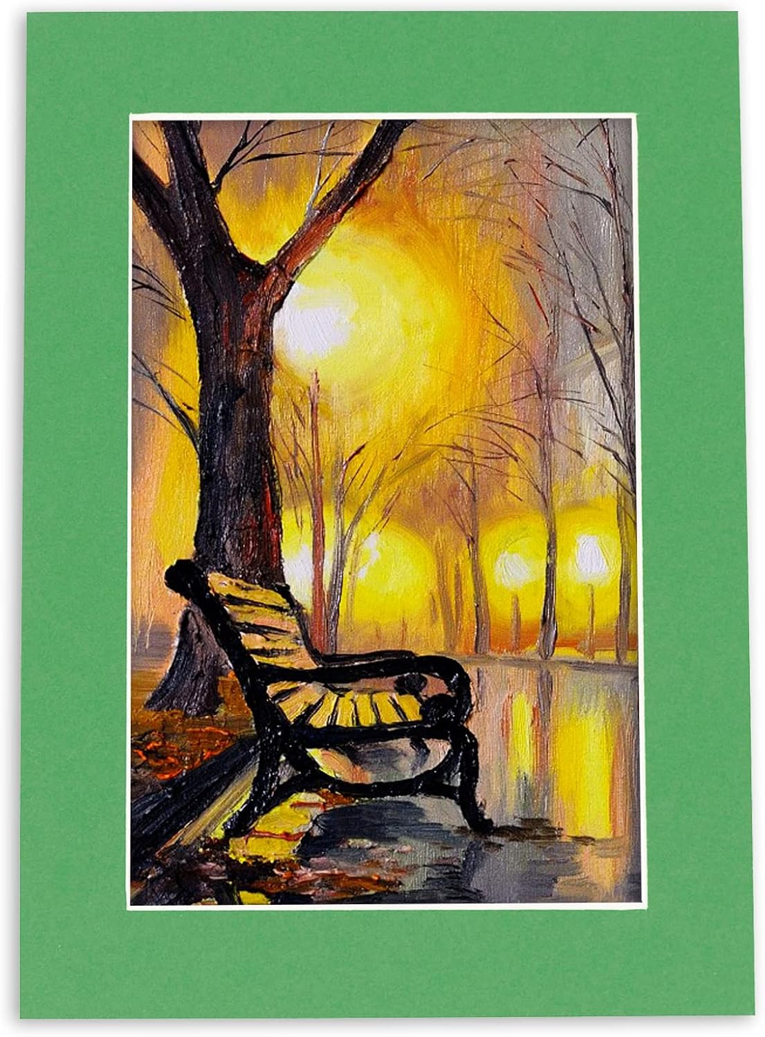 8.5x11 Mat Bevel Cut for 7x9 Photos - Acid Free Bright Green Precut Matboard - For Pictures, Photos, Framing - 4-ply Thickness