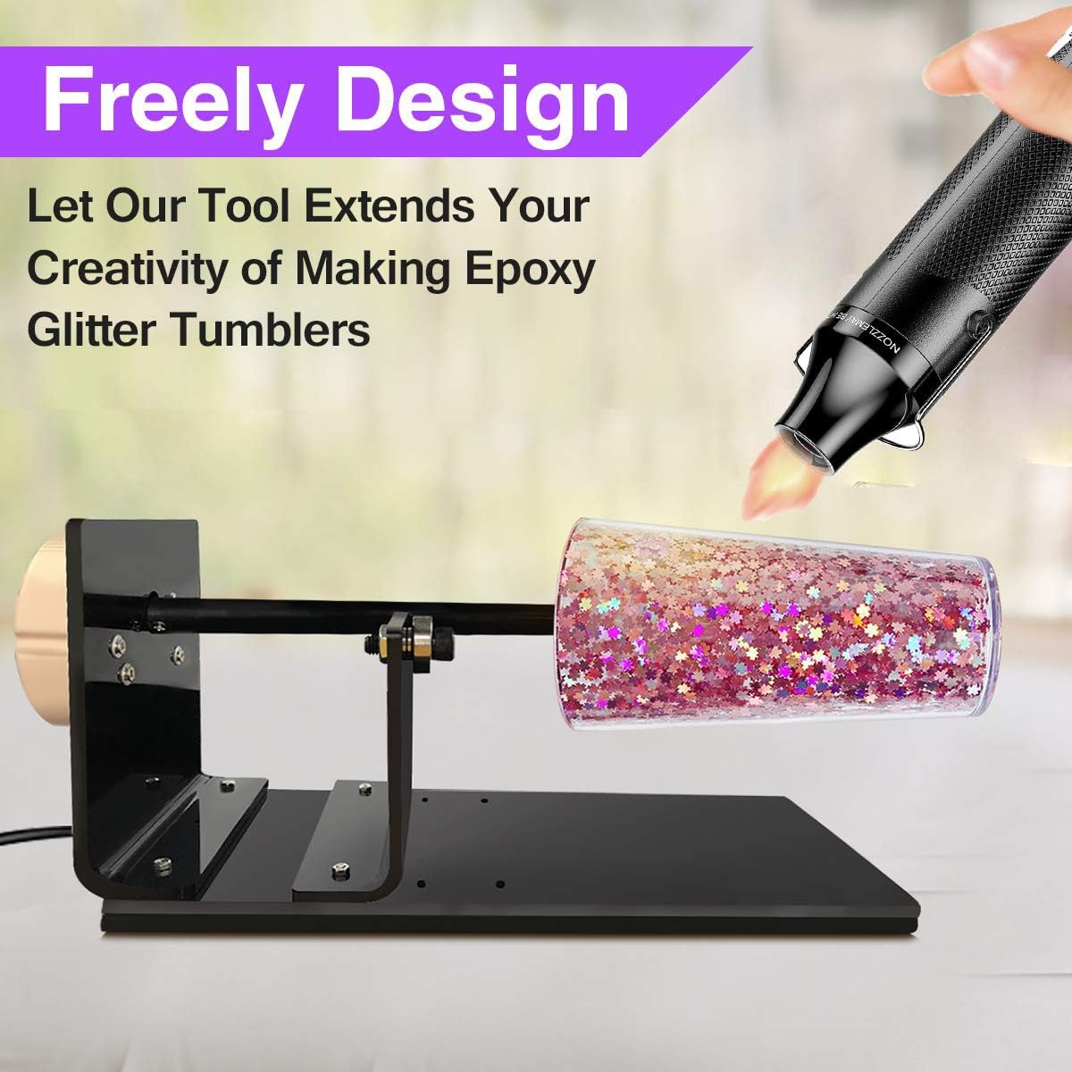 Heat Gun, Uptdae Version 110V 300W Mini Handheld Hot Air Gun with 6.6ft Cable, Portable Heat Gun For Crafting, Embossing, Shrink Wrapping PVC, Drying Paint, Clay, Rubber Stamp