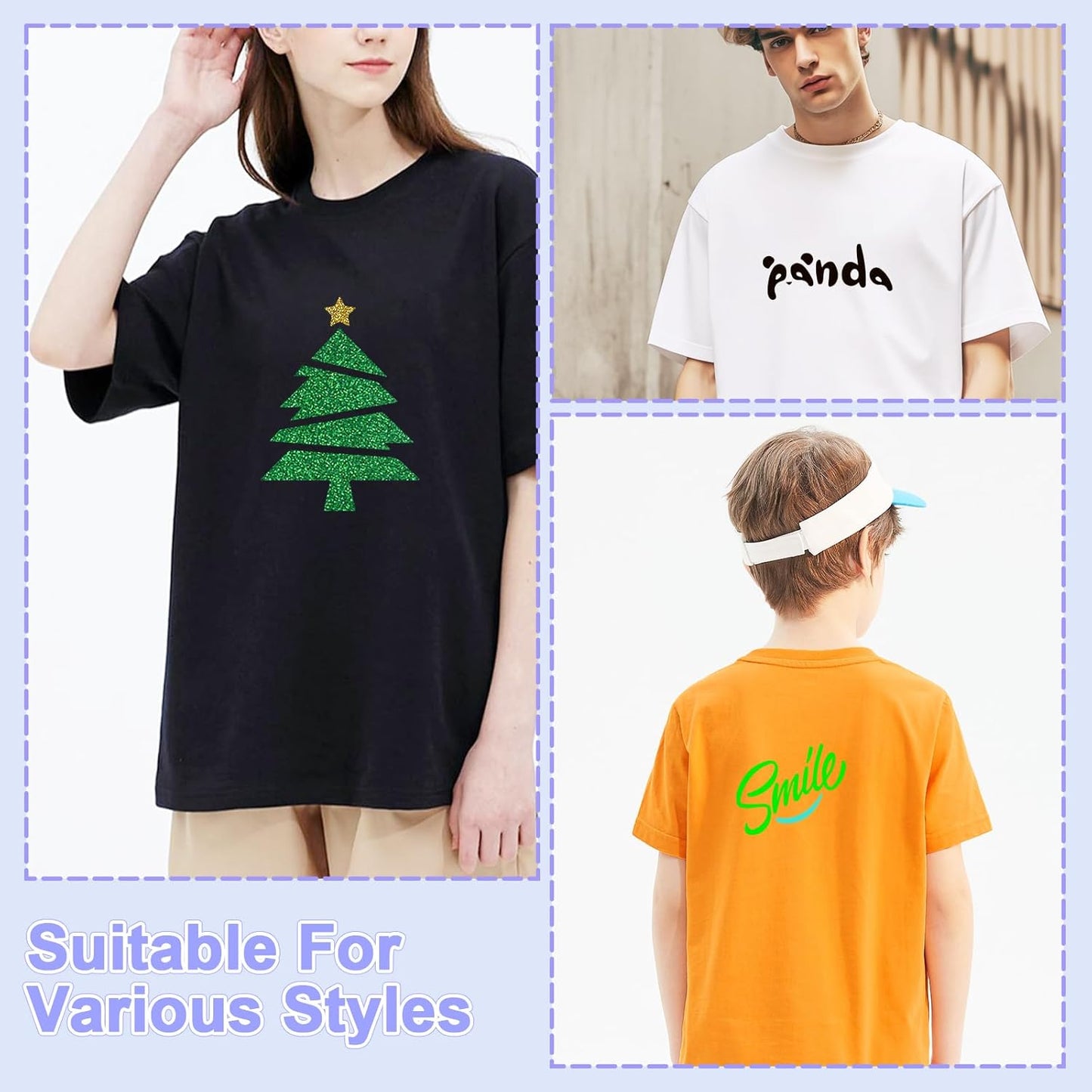 Black PU Heat Transfer Vinyl, 12 Pcs 12"x10" HTV Sheets – Soft & Stretchable Iron-On Vinyl, Easy to Cut & Weed, Compatible with Cricut & Silhouette – Great for DIY Family Shirts & Crafts