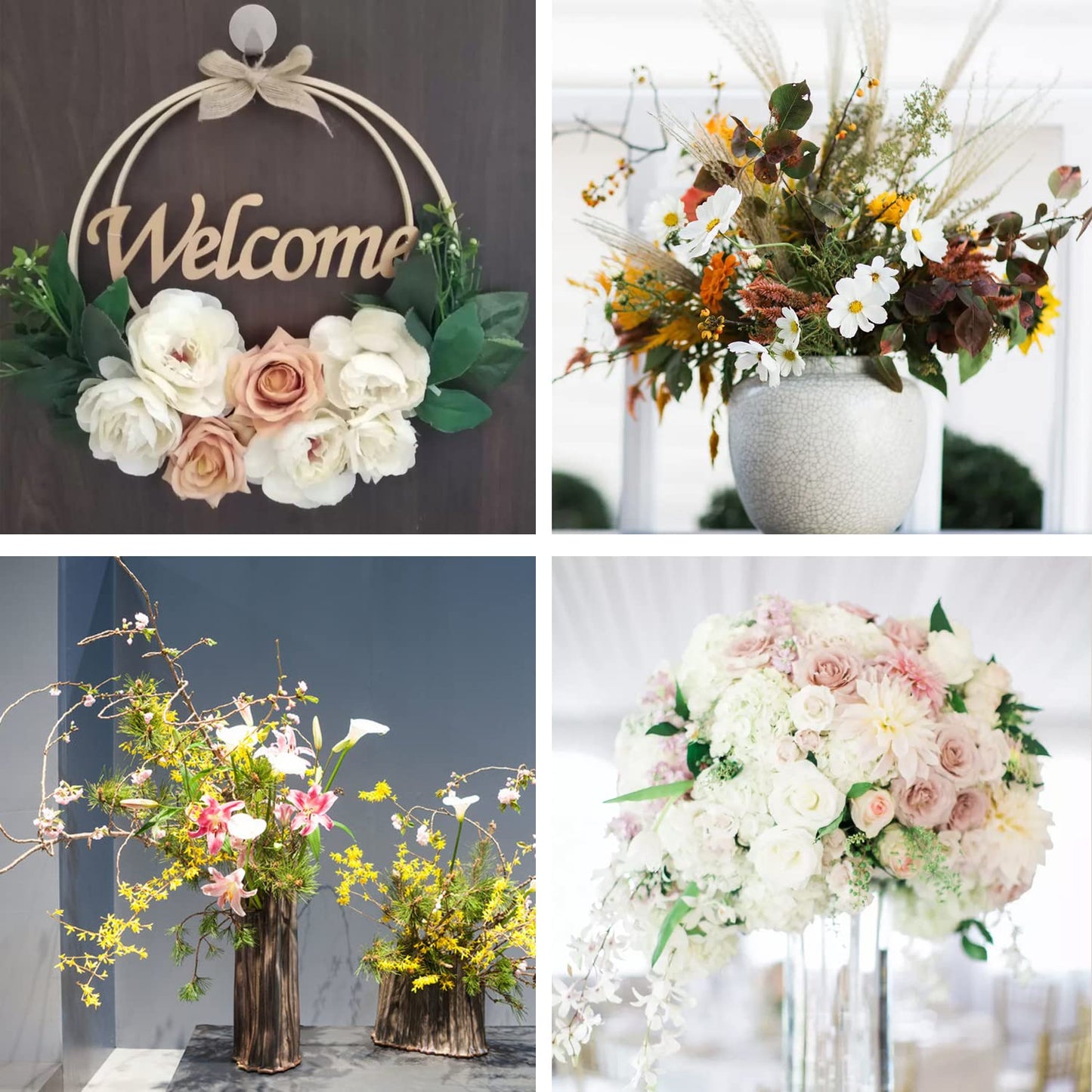 DECORA 20 Gauge White Floral Stem Wire 16 inch,50/Package