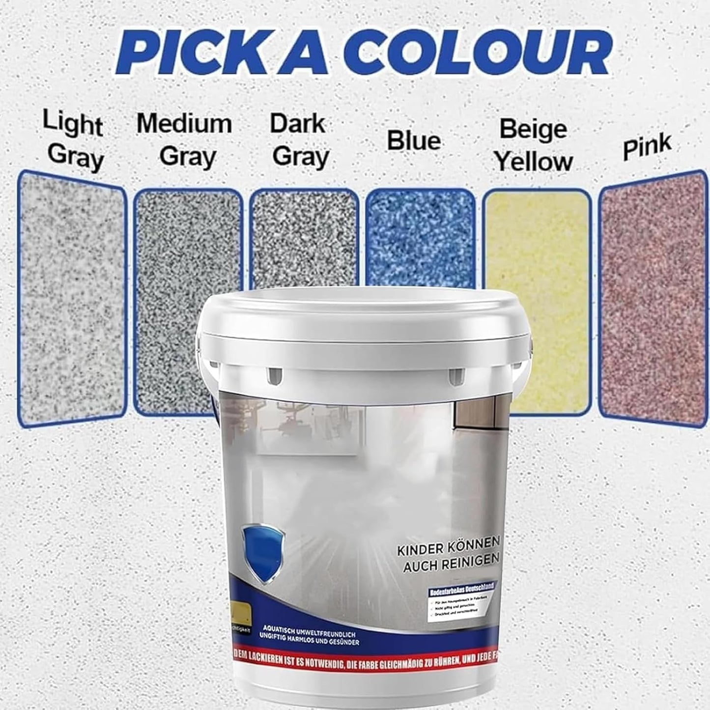 Epoxy Floor Paint, Epoxy Colored Sand Floor Paint, High-Gloss Marble Effect Self-Leveling Coating, Waterproof, Non-Slip, Ultra-Durable for Garage, Basement, Wood Floors (Pink,8.8Ib)