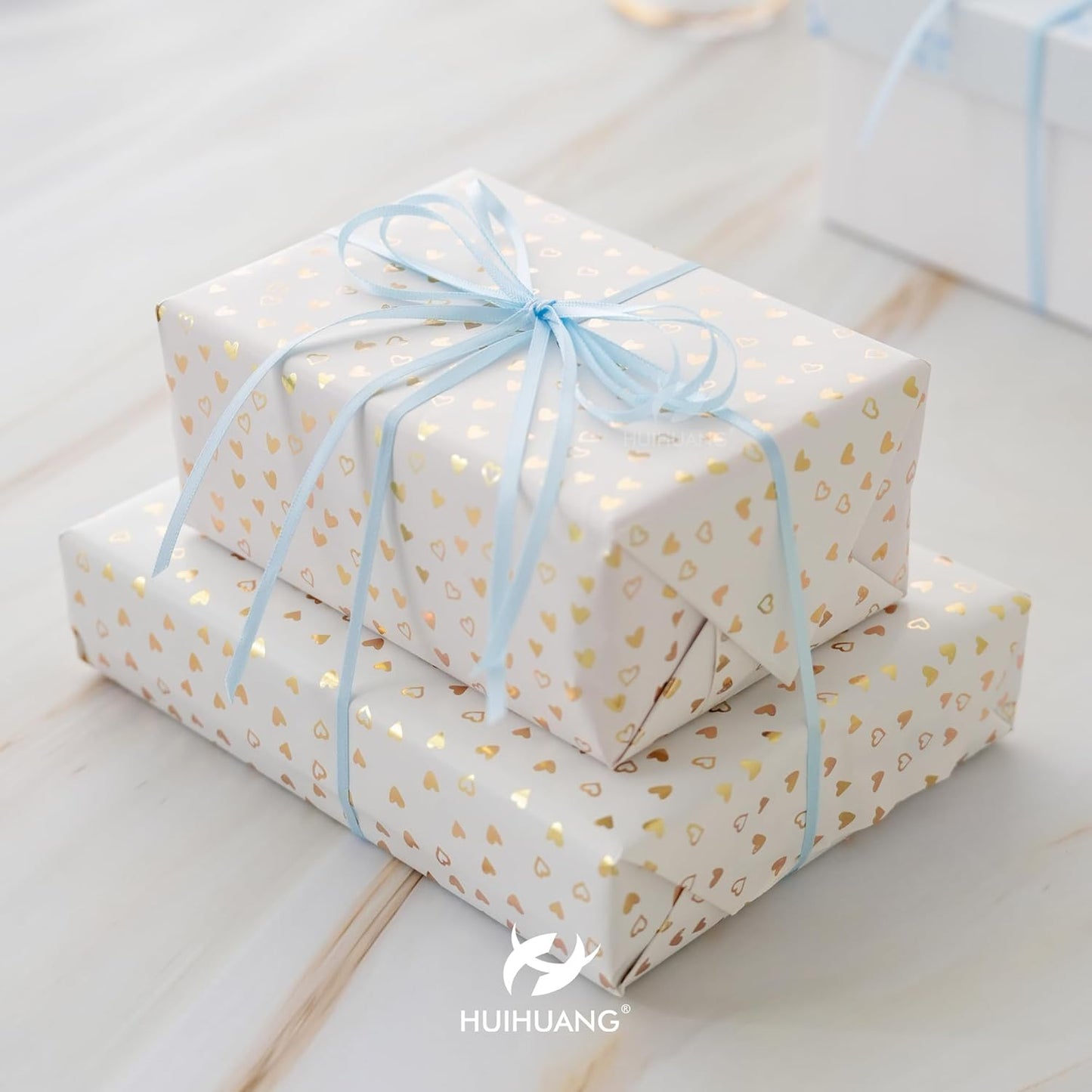 HUIHUANG Light Blue Thin Satin Ribbon 1/8 inch Ribbon 100 Yards Roll Double Face Craft Ribbon for DIY Crafts Gift Wrapping Bows Decoration Sewing and Invitation Card Hanging Tags Baby Shower Decor