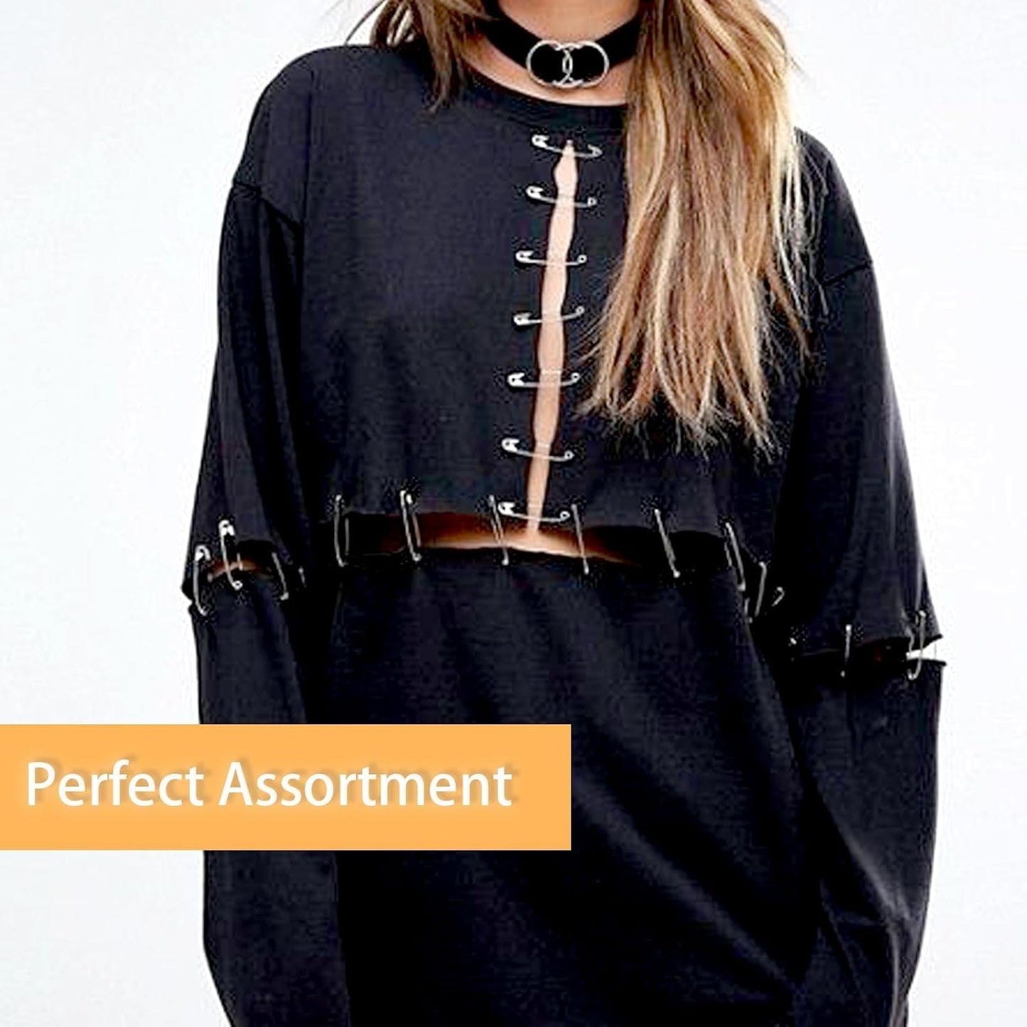 720 Pcs 3 Colors Safety Pins 4 Sizes Strong Safety Pins with Storage Box Assorted for Craft Sewing Art Clothes Jewelry Making(Gold, Black, Silver)