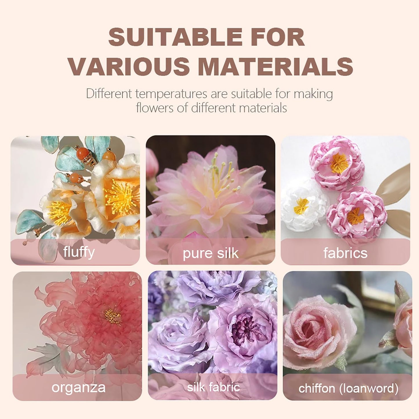 Flower Making Kit, Electric Fabric Flower Maker, Artificial Flower Ironing Machine with 18 Ironing Heads, Adjustable Temperature, Fake Flower Making Tools Kit