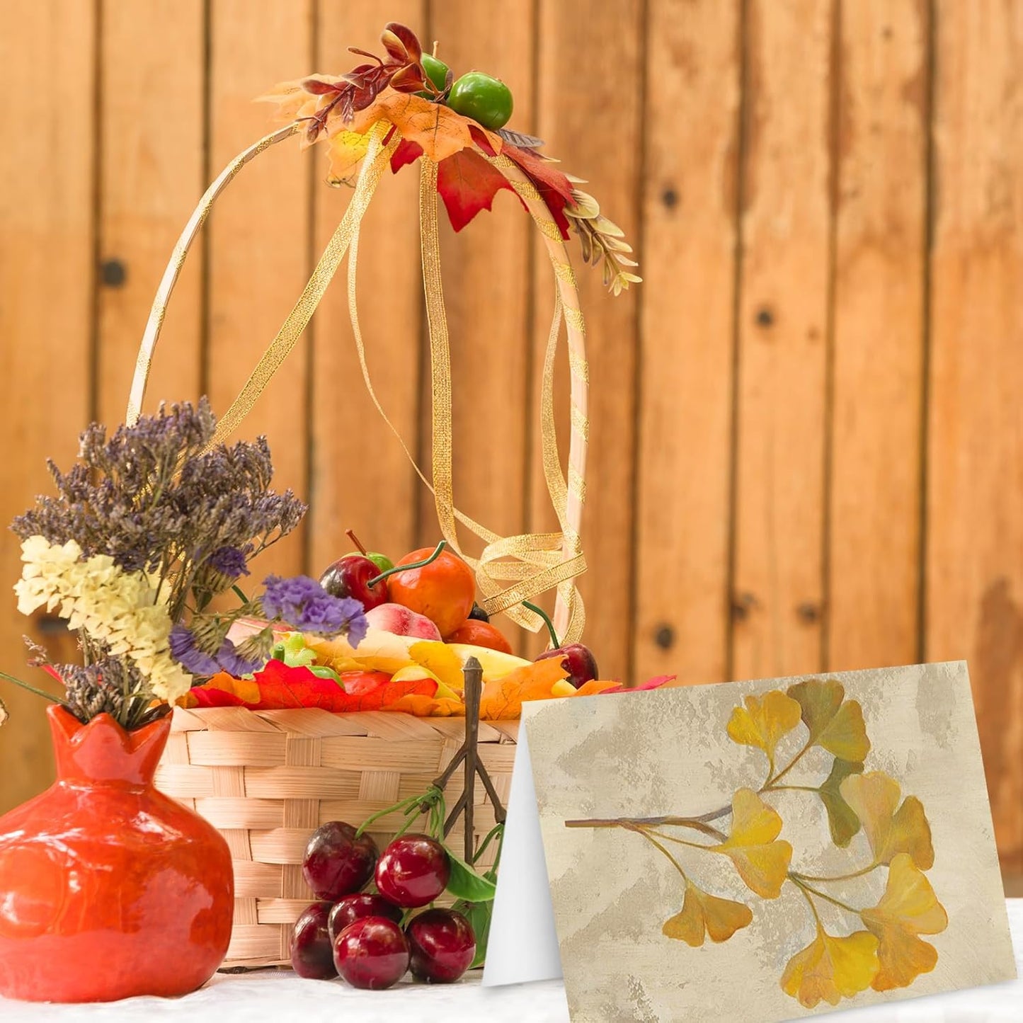 Whaline 32 Pack Fall Greeting Cards Retro Autumn Leaves Note Cards with Envelopes Stickers for Thanksgiving Harvest Wedding Birthday Baby Shower