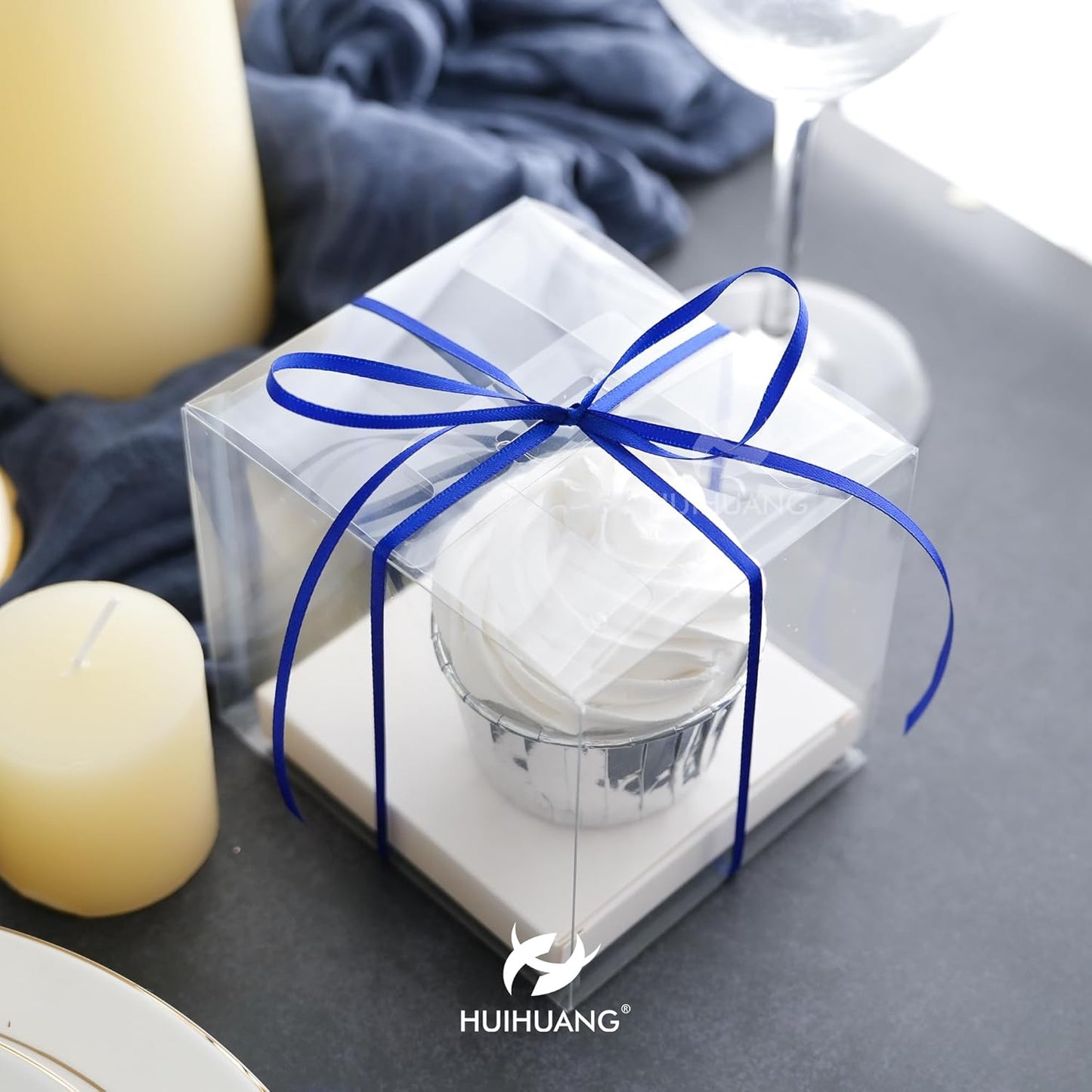 HUIHUANG Solid Color Satin Ribbon 1/8 inch x 100 Yards Roll Ribbon Cobalt Blue Thin Ribbon for Crafts Gift Wrapping Bows Gift Tag