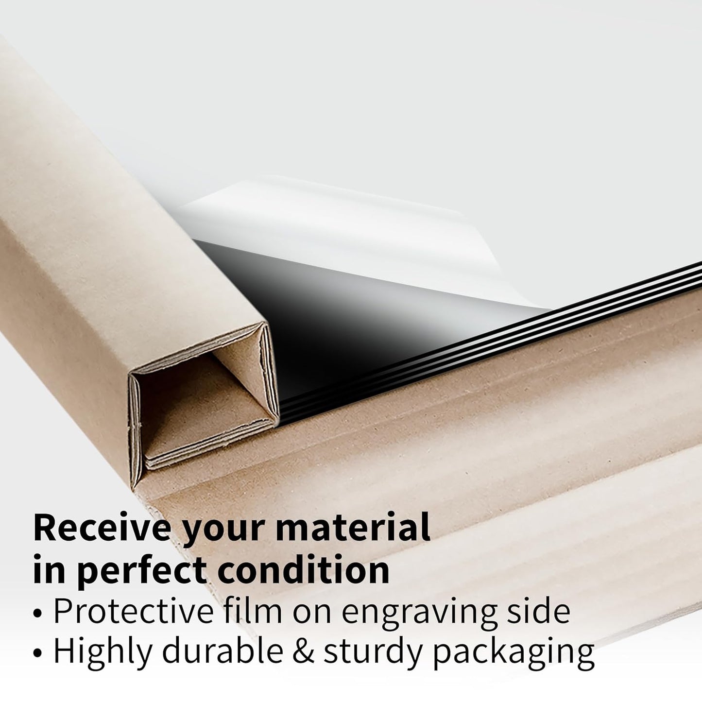 Trotec | Metallic Looking Acrylic Sheet | 12"x20"x1/16, 4 Pcs | Bright Chrome/Black | Metallic Finish - Scratch Resistant for Laser Engraving & Cutting,Printing,Glowforge,Name Plate | USA Made