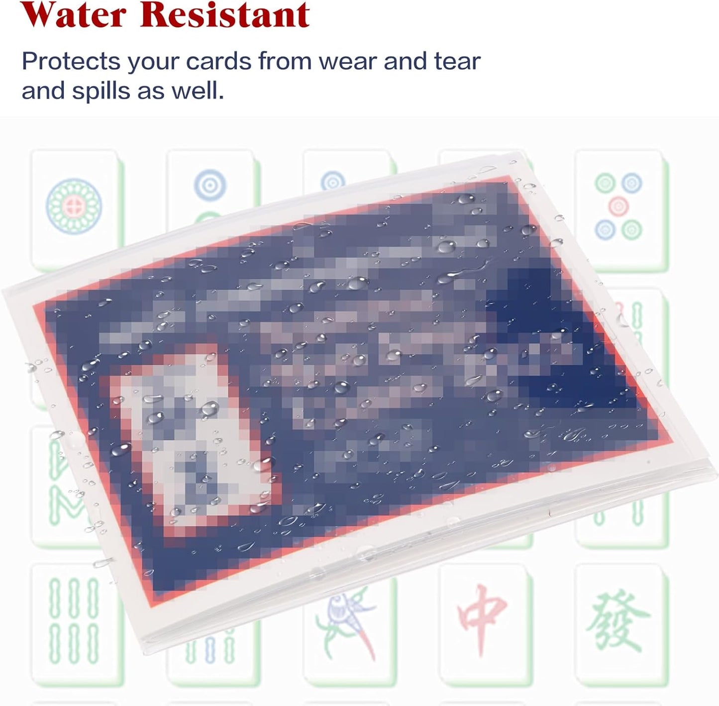 Frosted PVC Mahjong Card Sleeves - Waterproof Protectors for Mahjong Cards 2025, Soft Durable Cover fits 6.3x4.8 inch scorecard, Perfect for Mahjong Tile Set Gifts (Large-4)