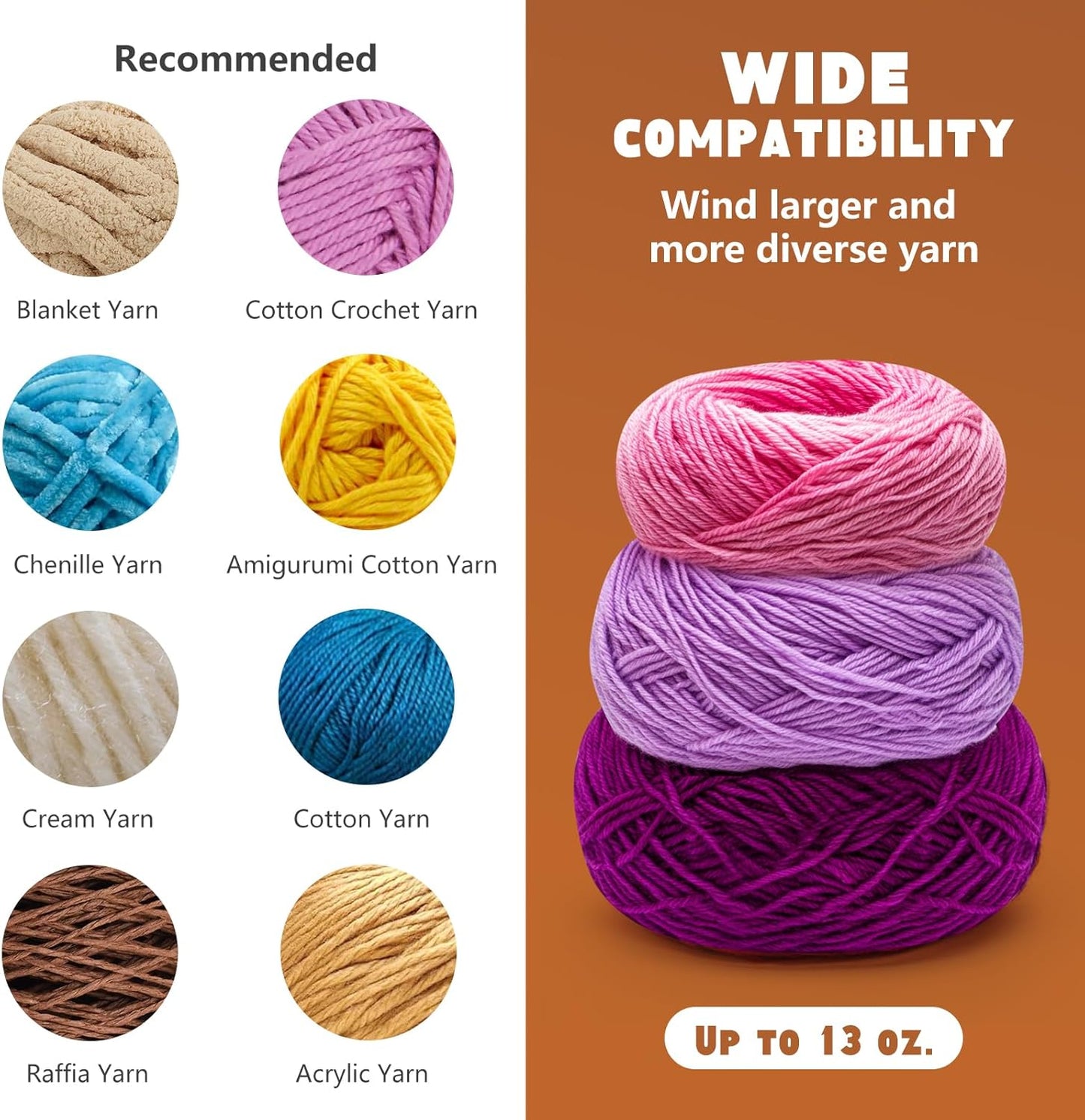 Yarn Winder and Swift, Electric Yarn Ball Winder & Swift Combo for Crocheting, Efficiently Cake with Strong Tension Adjustable Speed Up to 13 oz, Yarn Spinner Wool for Knitting Enthusiast (Pink)