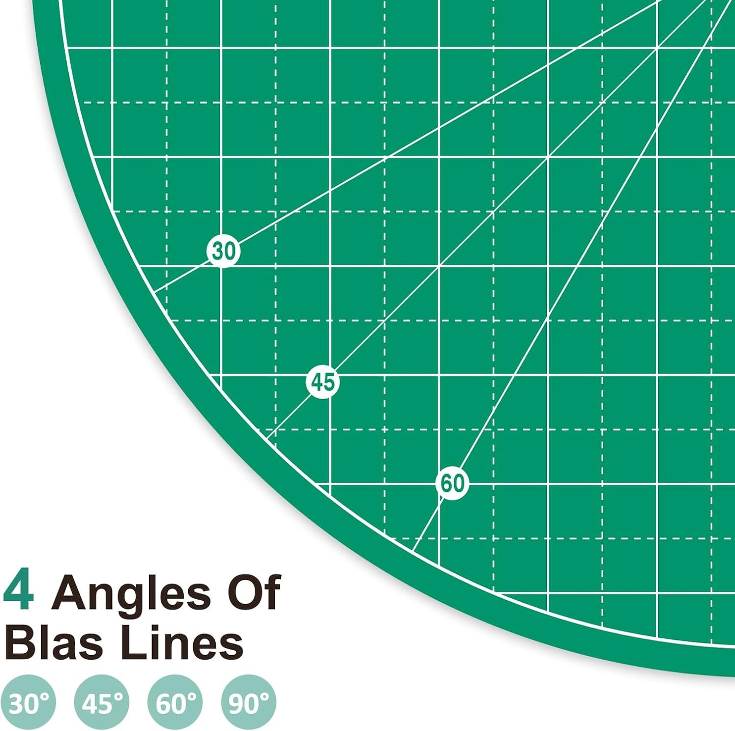 Headley Tools 13"x13" Round Rotating Cutting Mat, Self Healing Mat with 360-Degree Rotation & Anti-Slip Base, Sewing Board Cutting Mat Perfect for Fabric Quilting Leather Hobby Project, Green