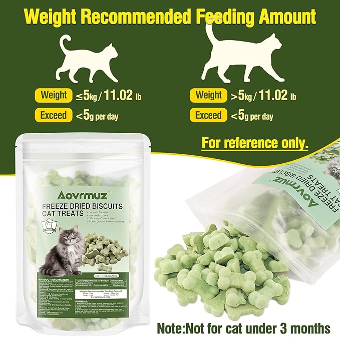 Freeze Dried Cat Chicken Salmon Treats All Natural Healthy Chewy Food Feline Bone-Shaped Snacks