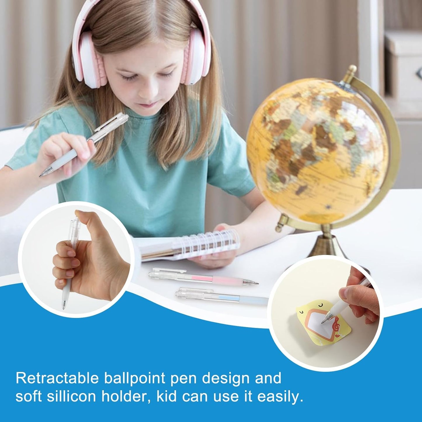 6 Pcs Glue Stick Pens for Crafting, Easy Precise Control Fine Tip, Quick Dry Paper Craft Glue for Card Making