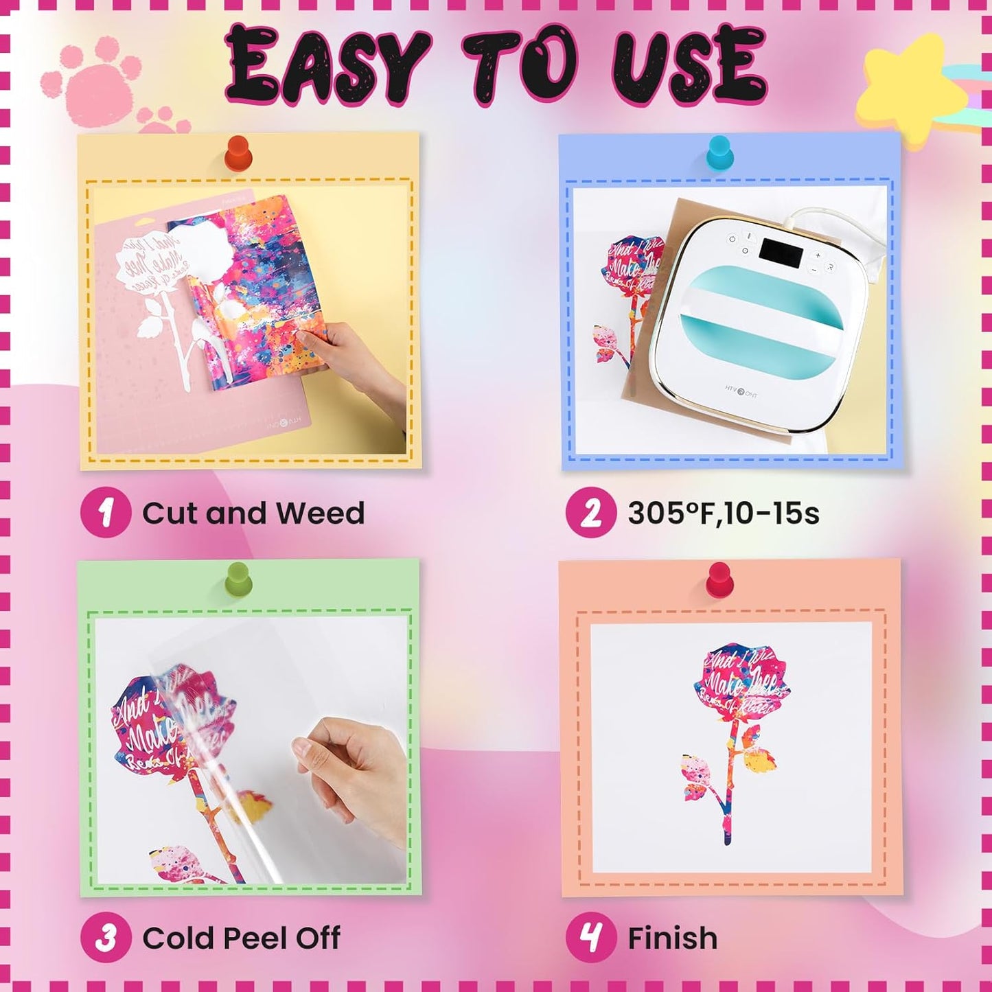 HTVRONT Splatter Heat Transfer Vinyl - 10 Sheets 12"x10" Vibrant Paint Splatter HTV Vinyl, Watercolor Iron-On Vinyl for T-Shirts, Splatter HTV Easy Cut & Weed, Fits All Cutting Machines