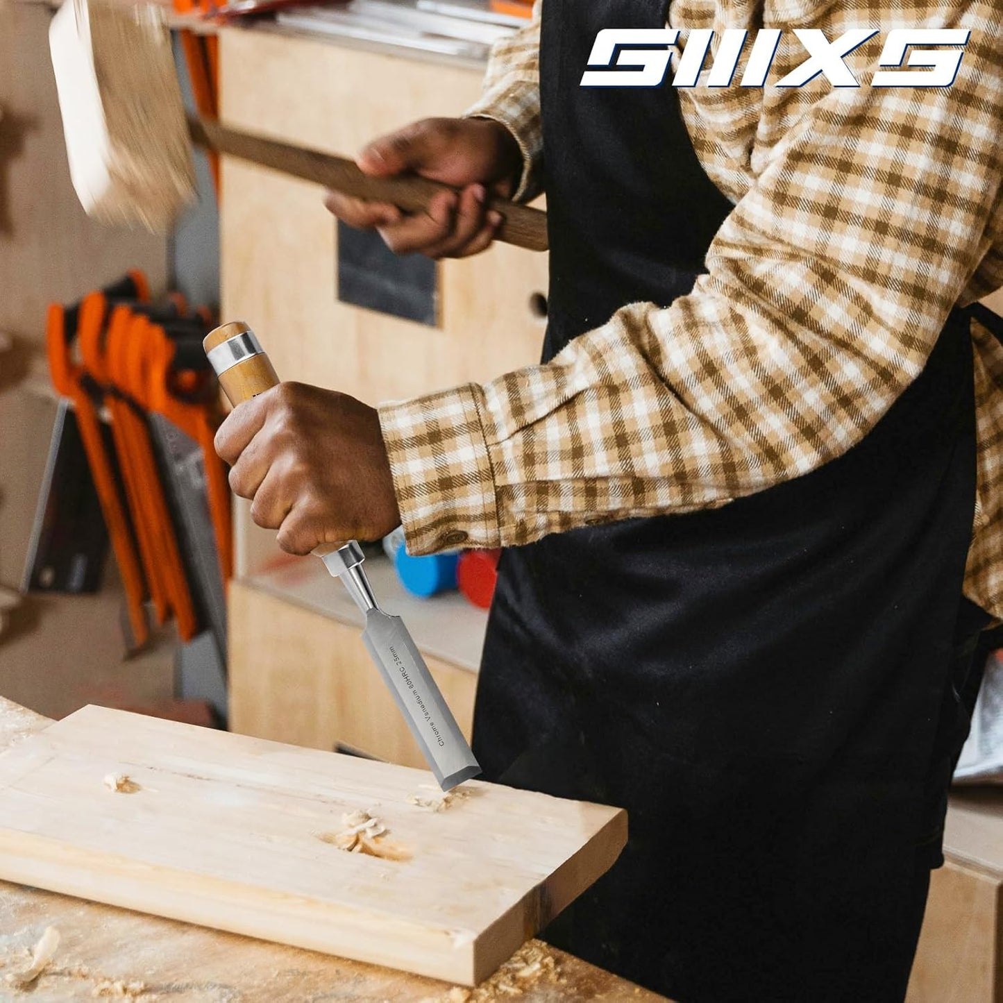 Professional Wood Chisel Set, 8pcs Woodworking Chisel Set with 1pcs Honing Guide, 1pcs Sharpening Stone