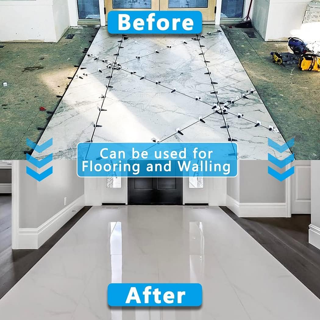 800 PCS Tile Leveling System Clips 1/16''(1.5mm) Tiles Leveler Spacers Tool for Professional Ceramic Tile and Stone Installation