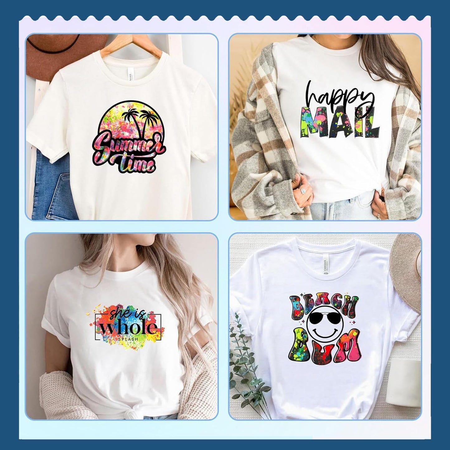 Vowlove Tshirt Ruler Guide for HTV Vinyl Heat Transfer Vinyl - T-Shirt Alignment Tool Shirt Centering Ruler Set Sublimation Blanks Accessories Tools Heat Press Tee Measurement Front Back