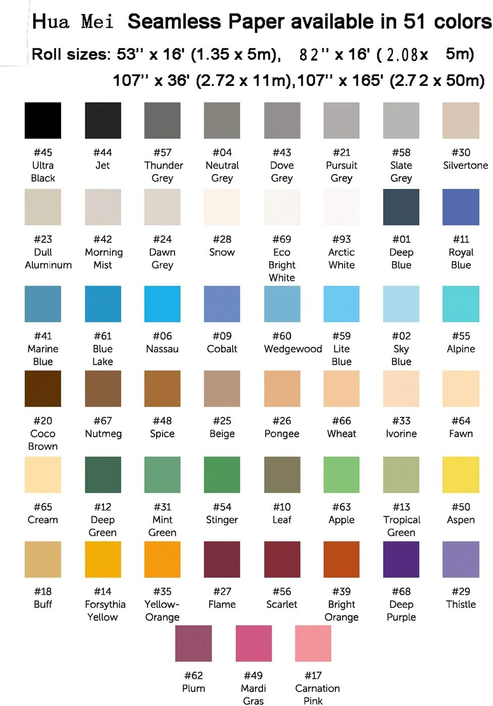 Huamei Seamless Photography Background Paper, Photo Backdrop Paper 53 Inches Wide x 16 Feet, (4.4x16 Feet) (Deep Purple)