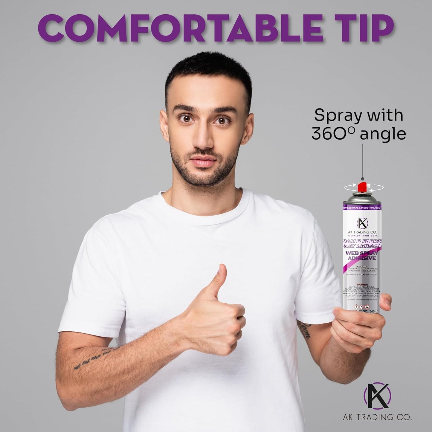 AK Trading Professional Quality General Multipurpose Spray Adhesive, 12-Ounce for Acoustic Panels & Craft Upholstery Foam Adhesive & Fabric Glue - 12 Pack