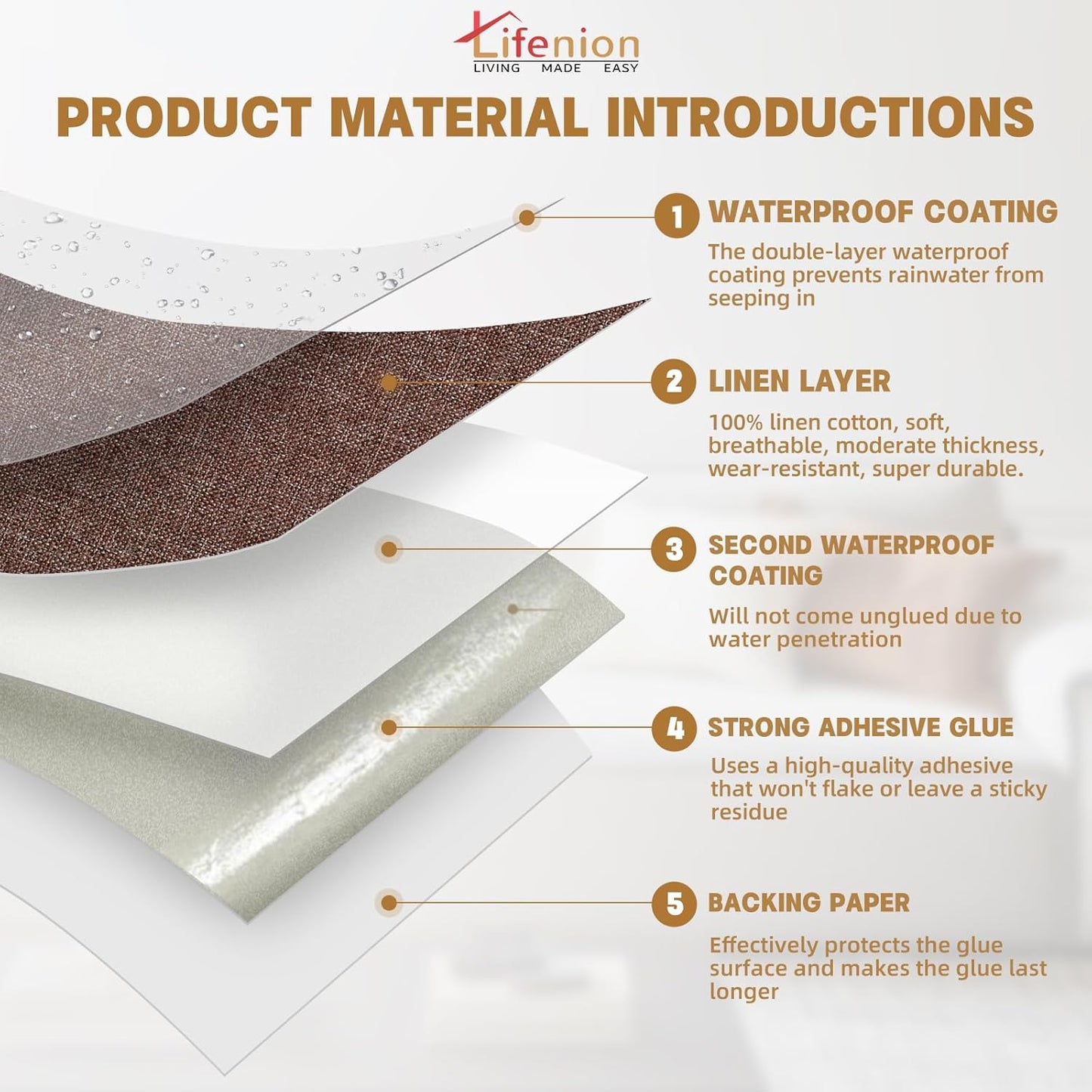 Fabric Repair Patches, 17X79 inch Linen Self-Adhesive Fabric Repair Tape, Strong Sticky Linen Patch for Sofas, Tote Bags, Clothing, Car Seats, Furniture(Brown, 17X79 inch)