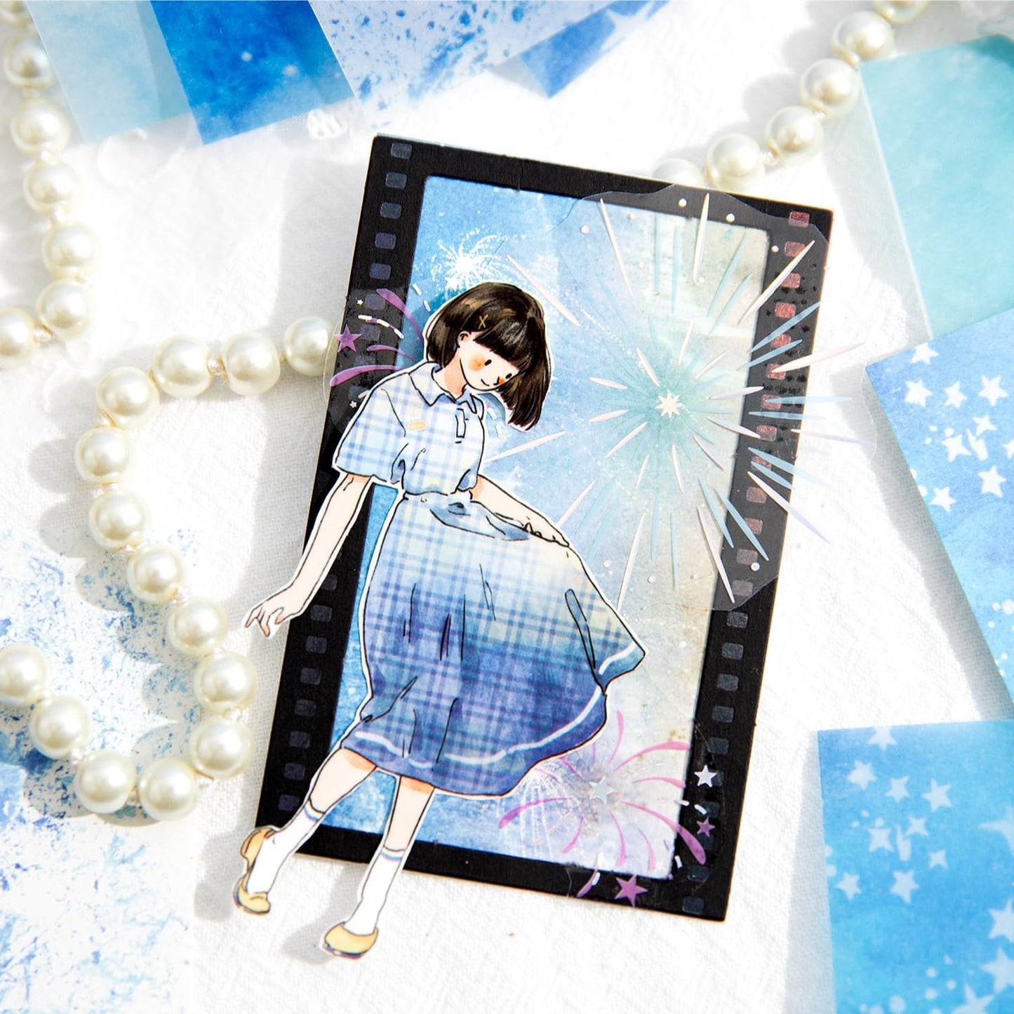 Color of The World Scrapbook Paper Set, 96 PCS Dual Material Craft Paper for Journaling, DIY Collage, Card Making, Scrapbooking – 4 Aesthetic Styles: Starry, Nature, Vintage & Pastel