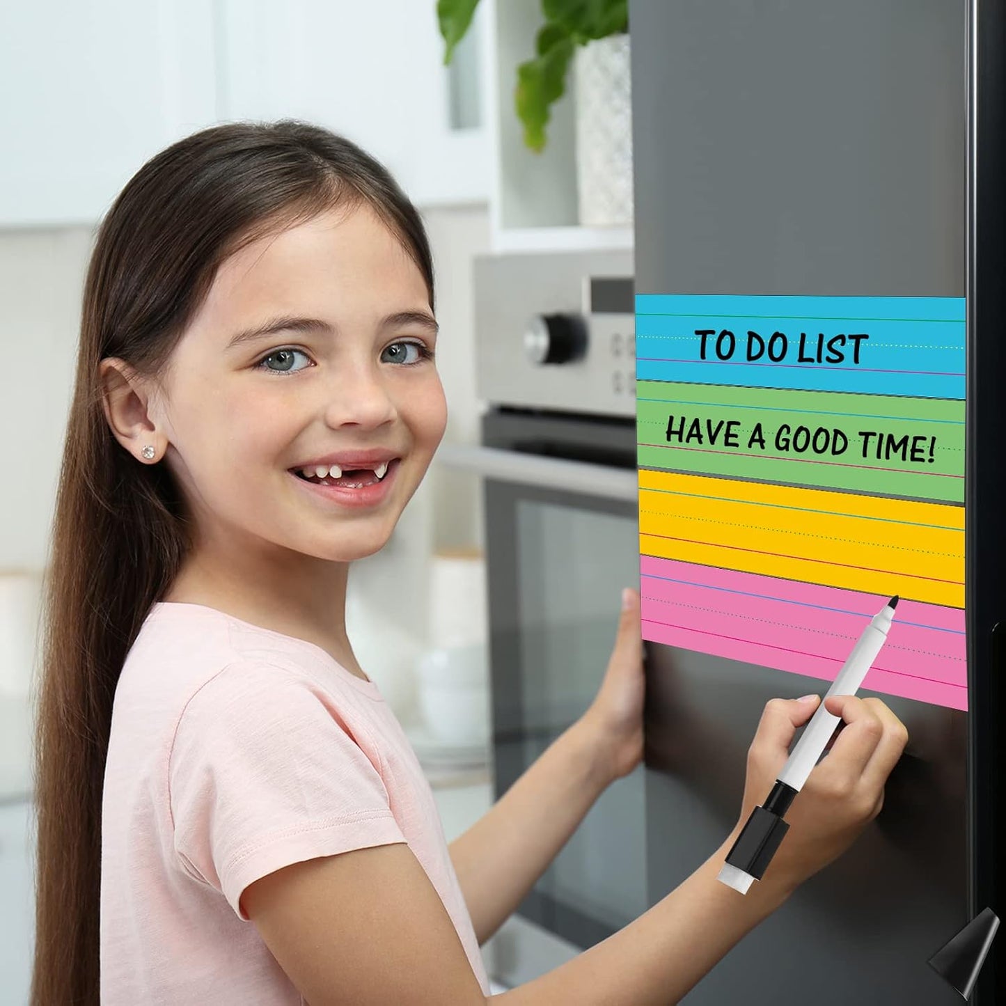 Faccito 12 Pieces Large Magnetic Sentence Strips 3 x 36 inch Dry Erase Sentence Strips Jumbo Multicolor Magnetic Handwriting Paper with Lines for Teacher Whiteboard Classroom School Supplies