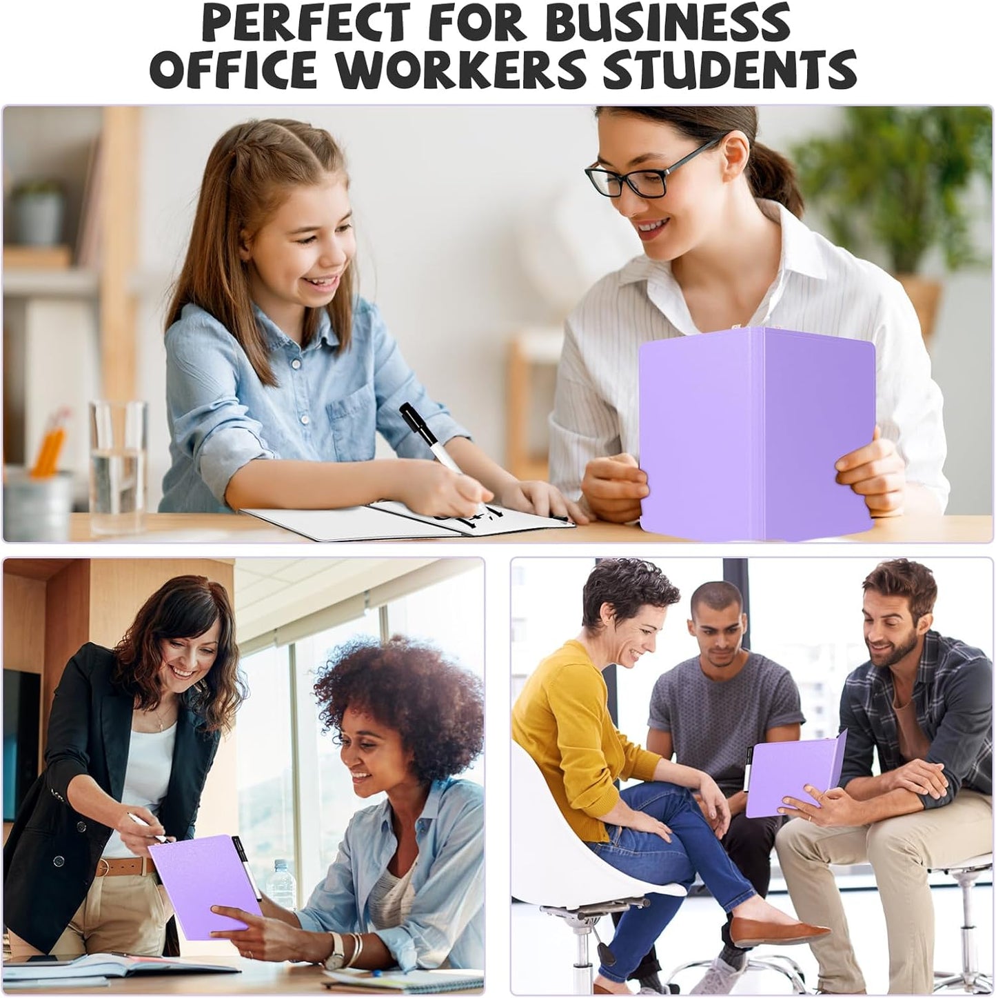 AGM Portable White Board Dry Erase, Double Sided Folding Whiteboards with Pen, Small Dry Erase Board for Study, Meeting, Doodling, Planning, Purple