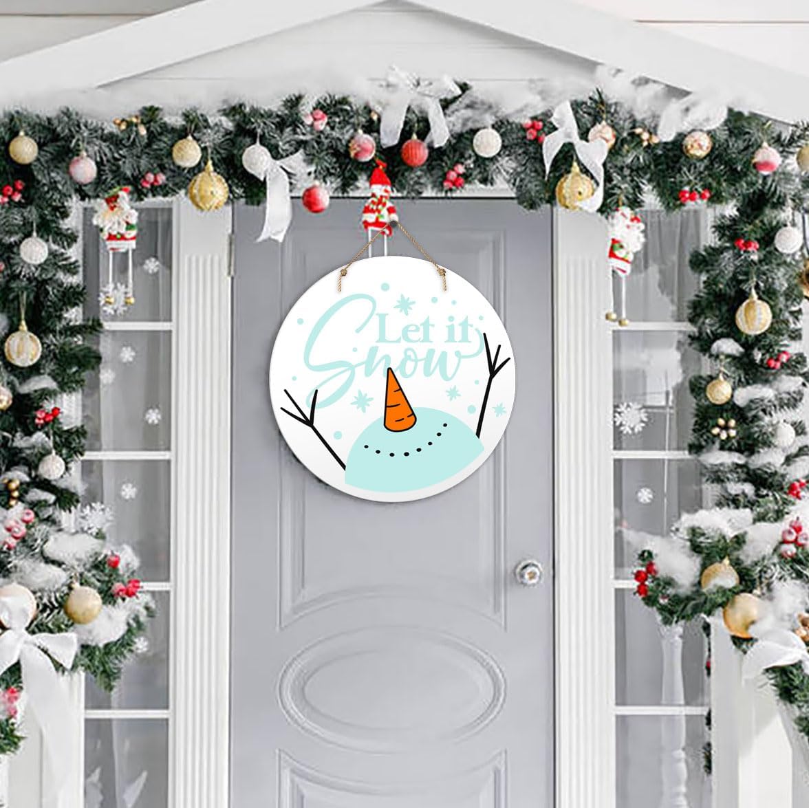 Christmas Stencil for Painting on Wood 12" Merry Christmas Doormat Stencils for Crafts Reusable Holiday Stencil Drawing Templates for Door Hanger Porch Wreath Decor