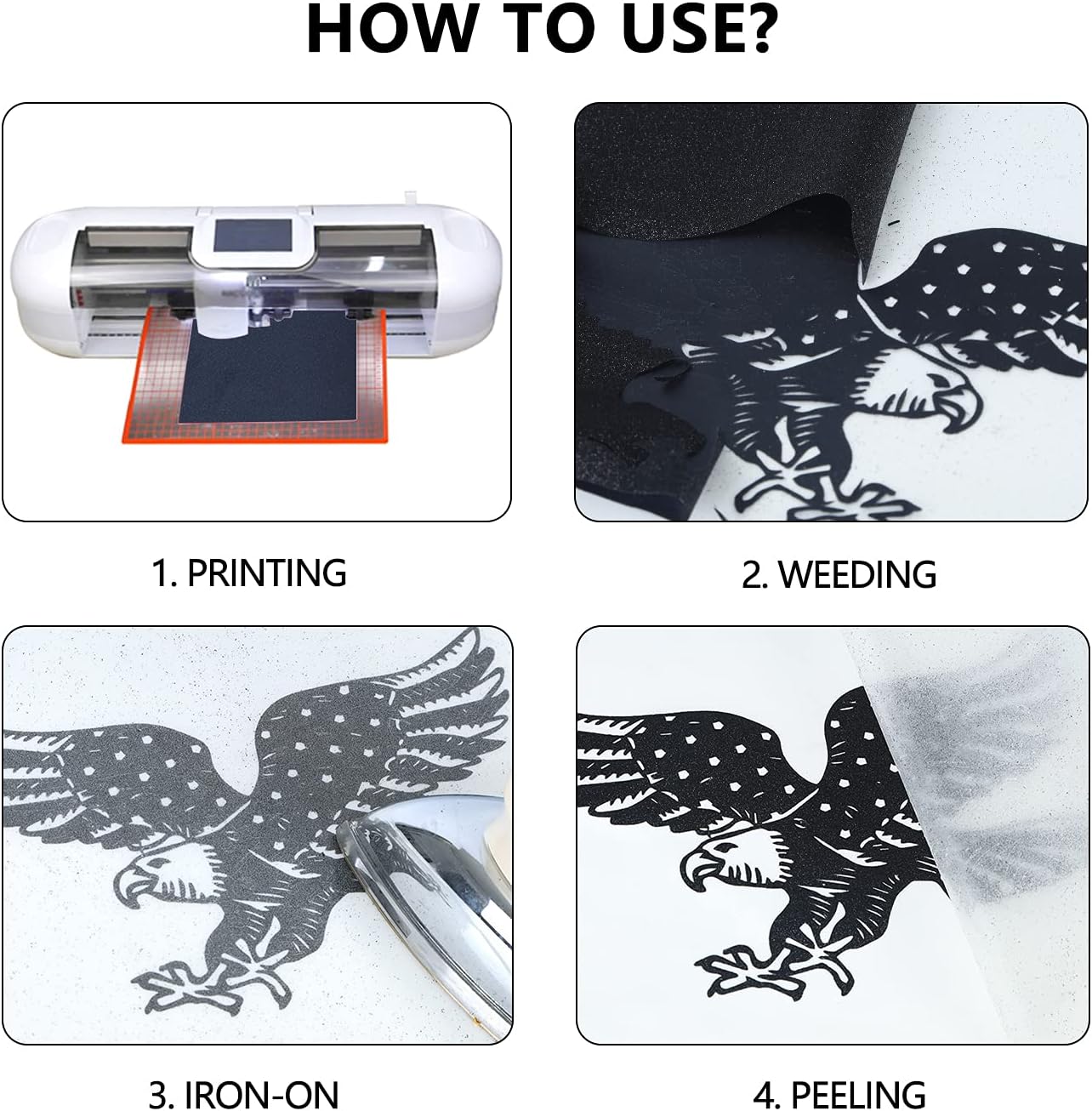 guangyintong Glitter Black Heat Transfer Vinyl HTV Rolls, 12" x 8ft Iron on Vinyl for T Shirts Glitter Black HTV Vinyl for All Cutter Machines Easy to Cut & Weed for Heat Vinyl Design