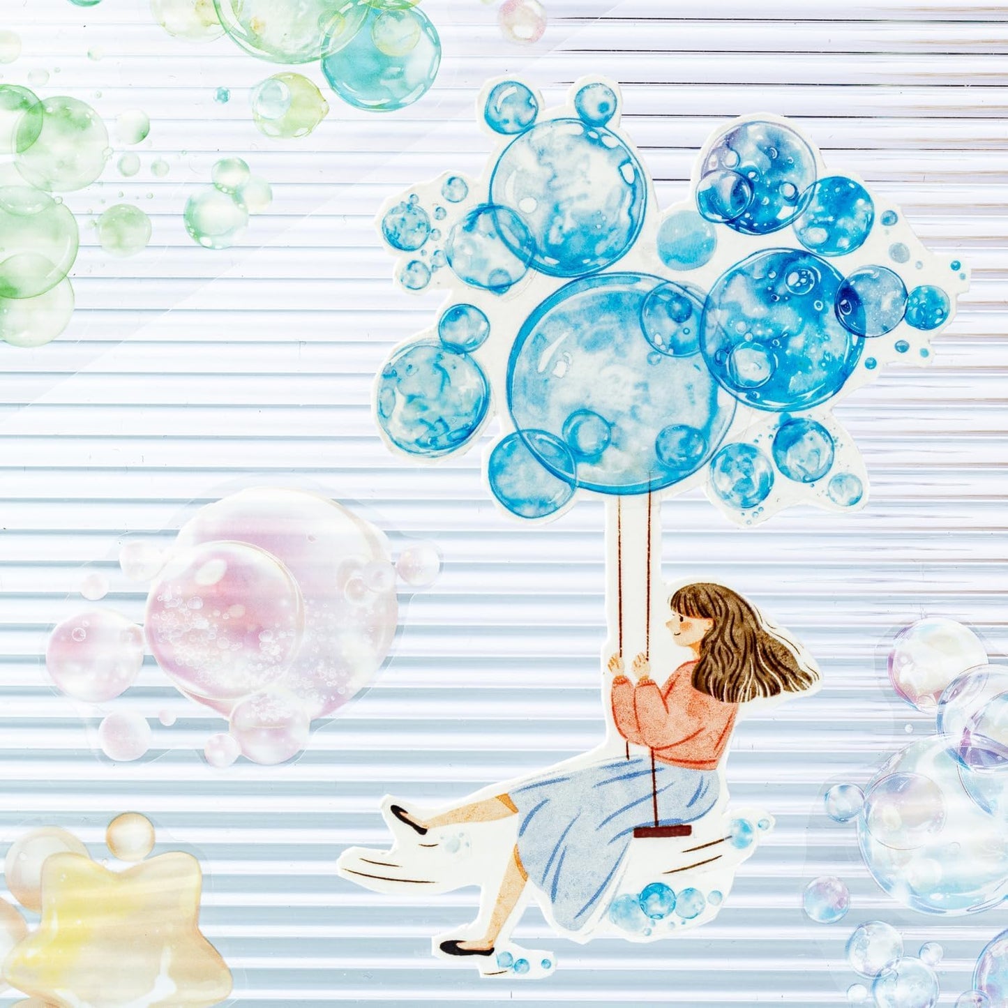 PET Tape Stickers for Journaling,6 Rolls Bubbles Tape for Scrapbooking,Journaling Supplies,Junk Journal,DIY Craft(Bubbles)