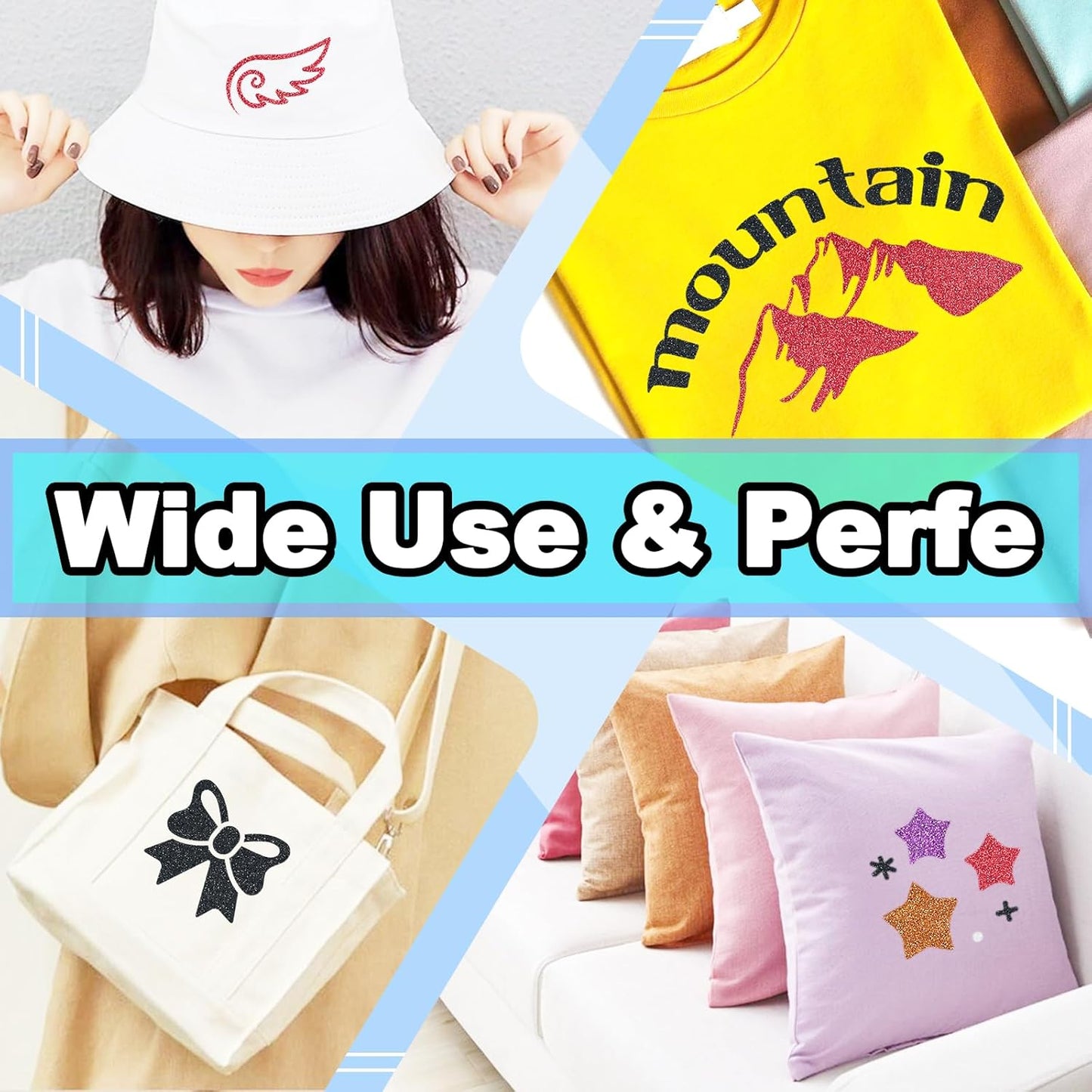 Black Glitter HTV Heat Transfer Vinyl 12" x6FT Glitter Vinyl for T Shirts Easy to Cut and Weed Compatible with All Cutter Machines HTV Vinyl Iron on for Cricut (Black, 12Inches*6Ft)