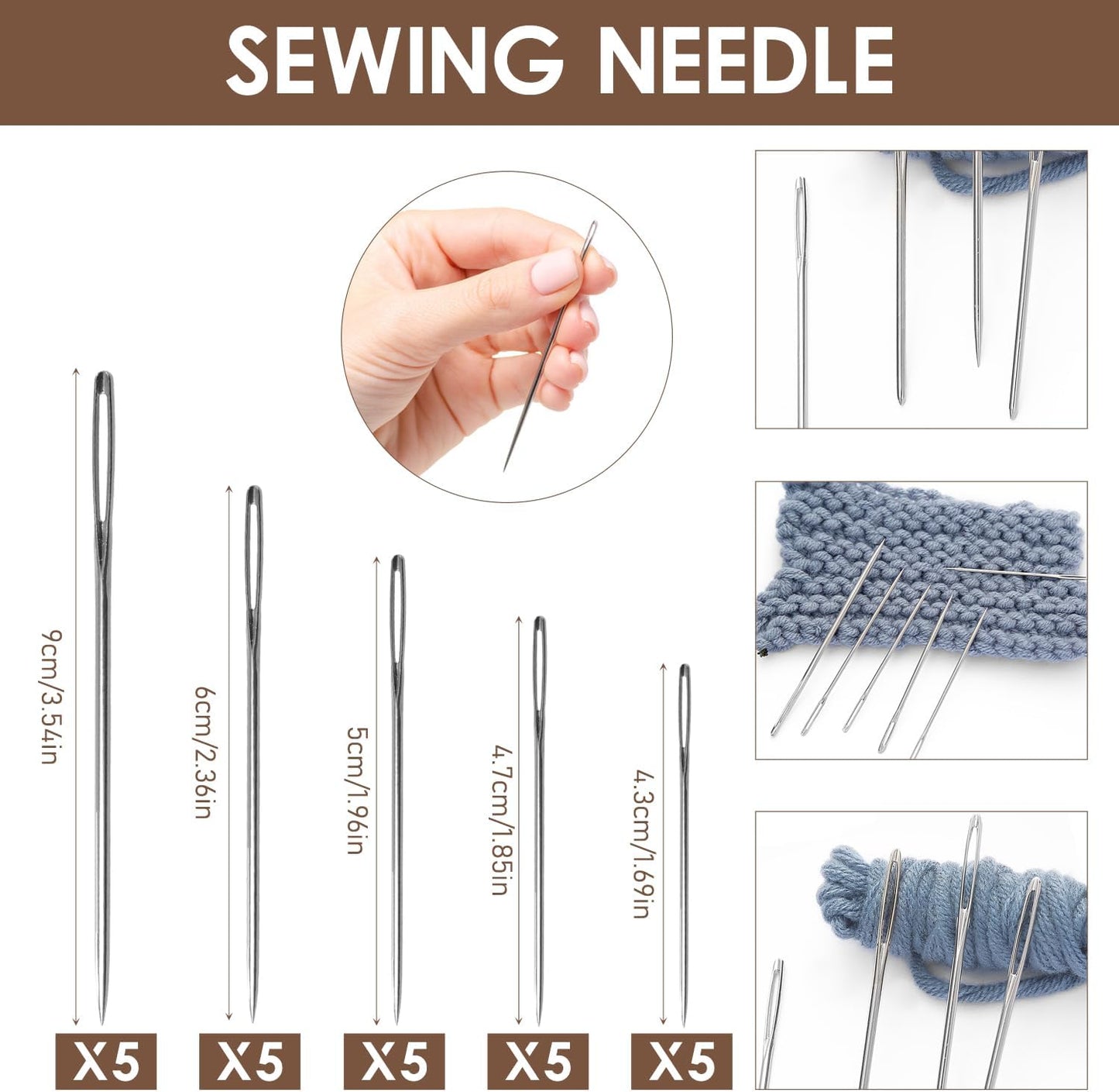 Hosenwelt 37PCS Sewing Tool Set, Hosenwelt Sewing Kit, Needles Thread Hand Repair Tools, Multi-Purpose Needle and Thread Kits, Sewing Working Kit for Beginners