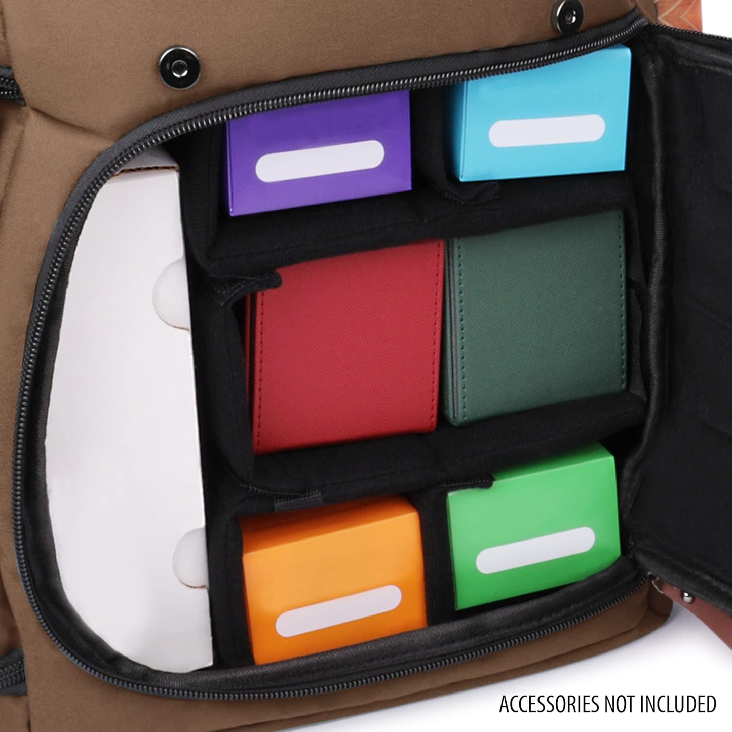 ENHANCE Designer Edition TCG Backpack - MTG Deck Bag Card Binder Space, TCG Deck Box Storage, MTG Playmat Holder - Card Storage Compatible with Magic the Gathering, Pokemon, Lorcana (Canvas Tan)