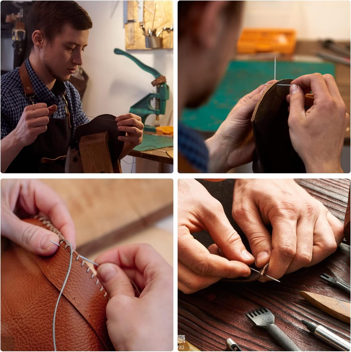 110Yards Waxed Thread with 7 Pcs Leather Needles for Hand Sewing 150D Flat Waxed Thread Repair Needles for Upholstery Canvas Bags Sofa Furniture