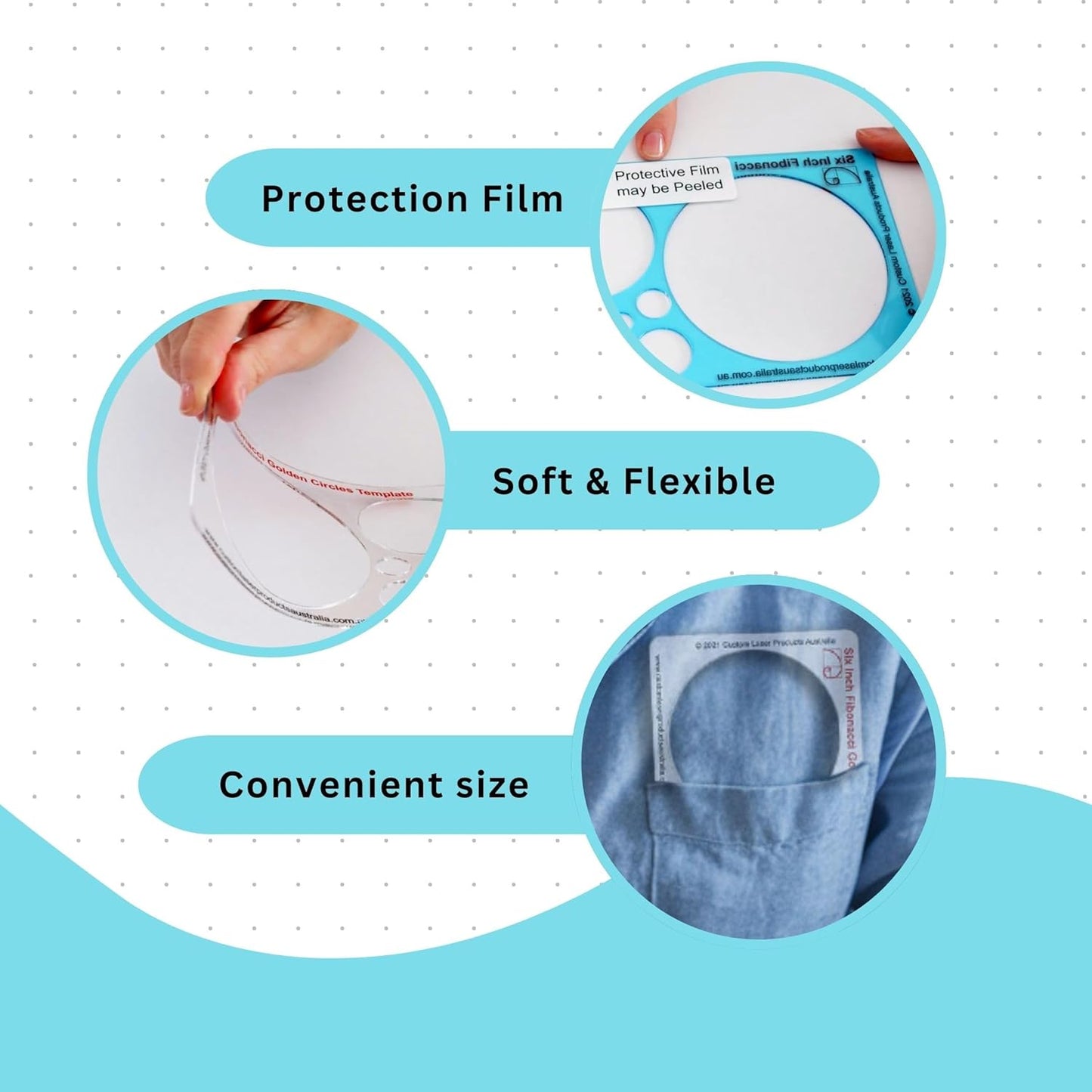 Circle Stencil Template for Drawing and Drafting: A Fibonacci-Inspired Circle Template for Drawing Tool for Artists Allows The Simple Application of The Golden or Divine Ratio for Artistic Design