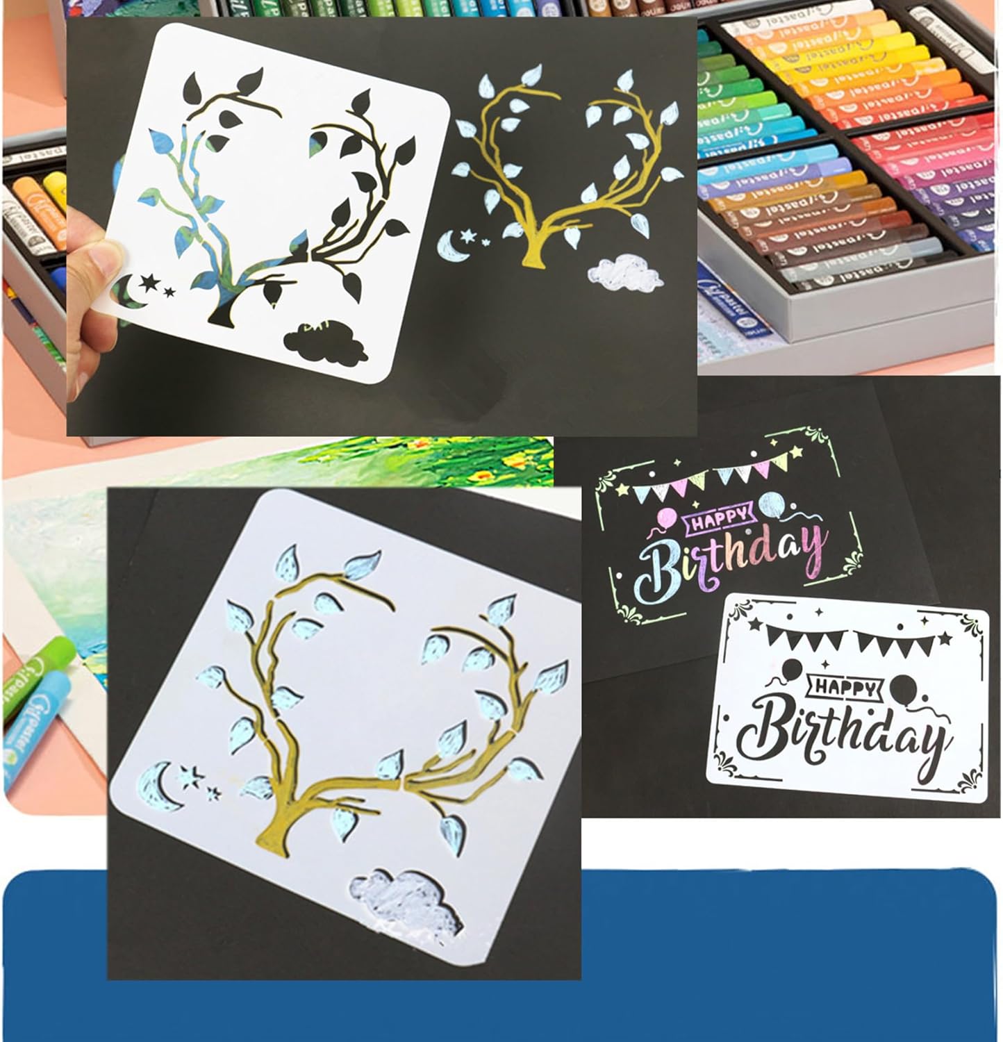 BANLTRE 12 Pack 12" x 16" 6mil/0.15mm Thick Clear Blank Stencil Sheet for Cutting,Craft Plastic Sheets (12" x 16" / 6mil)