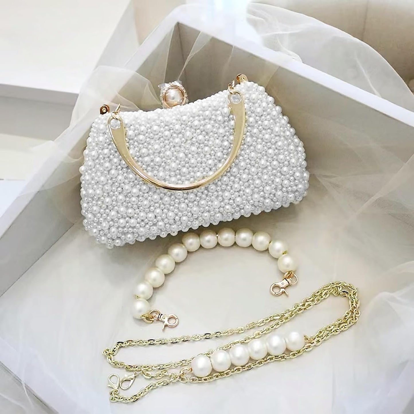 Buylorco 2000+pcs 12 Sheets Self Adhesive Pearl Stickers for Hair, Face, Makeup, Eye, Nail, Crafts, 3mm, 4mm, 5mm, 6mm (White)