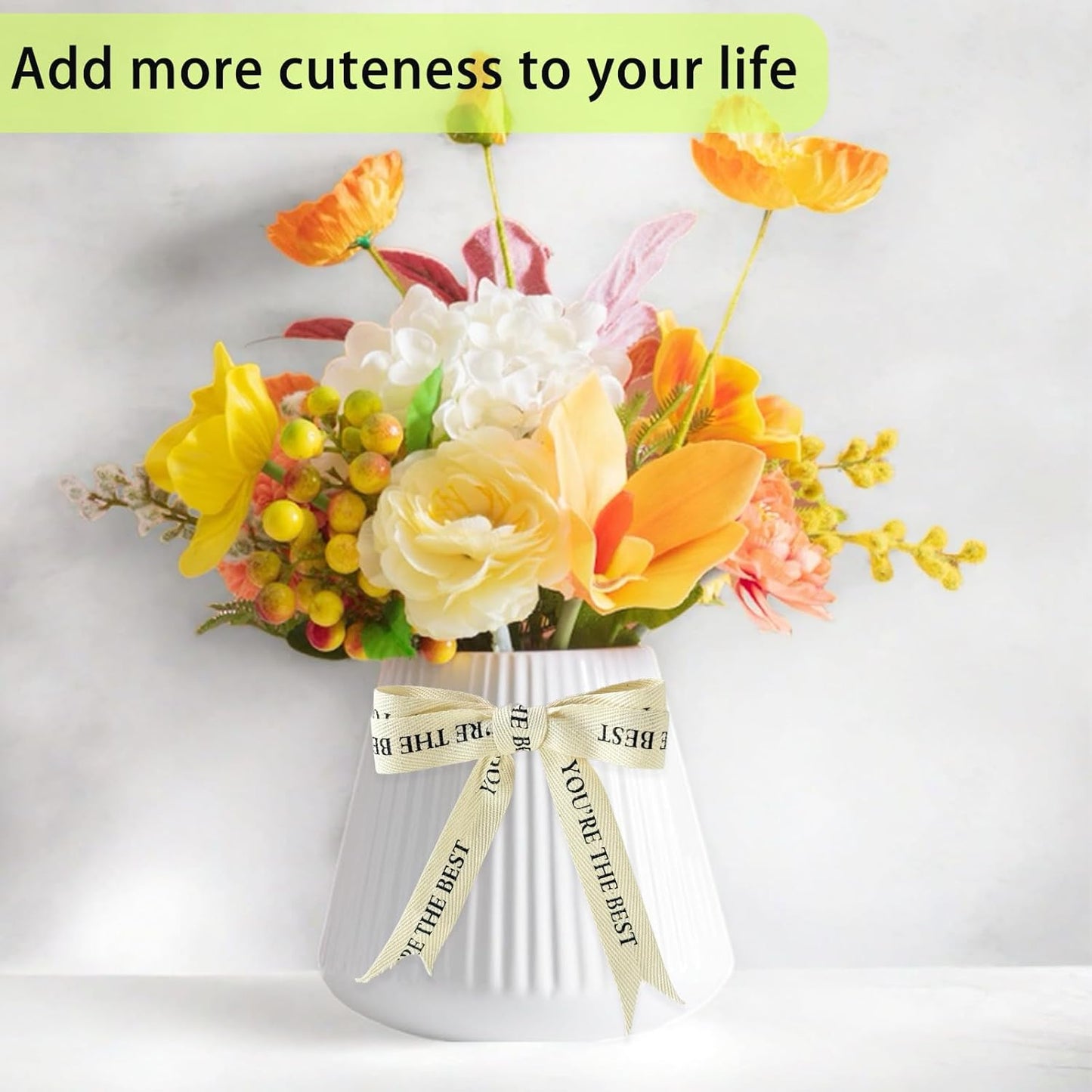 Cotton Herringbone Ribbon - Natural Twill Tape for Custom Gift Wrapping & DIY Crafts-5/8 Inch x 15 Yards - You're The Best Printed Phrase