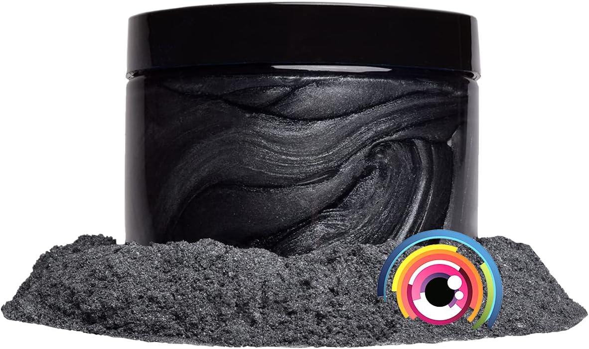 Eye Candy Pigments Premium Grey Mica Powder - Storm Grey (50gr) - for Epoxy, Resin, Soap, Paint, Woodworking, Acrylic Pouring, Bath Bombs, Fishing Lures - DIY Arts and Crafts Additive