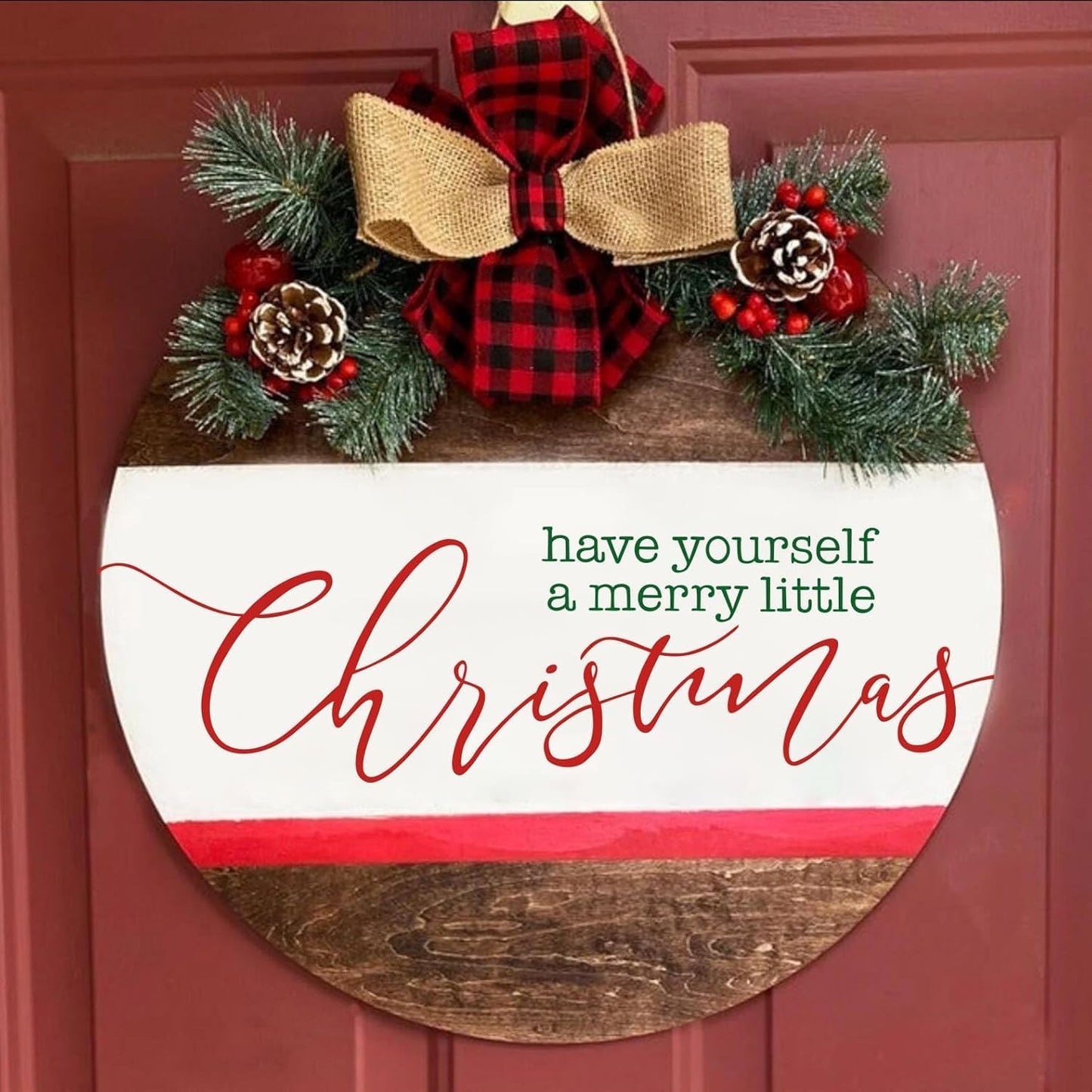 Christmas Stencils for Painting on Wood 12" Christmas Stencils for Crafts Reusable Xmas Holiday Stencil for Door Mats Round Hanger Fabrics Decor