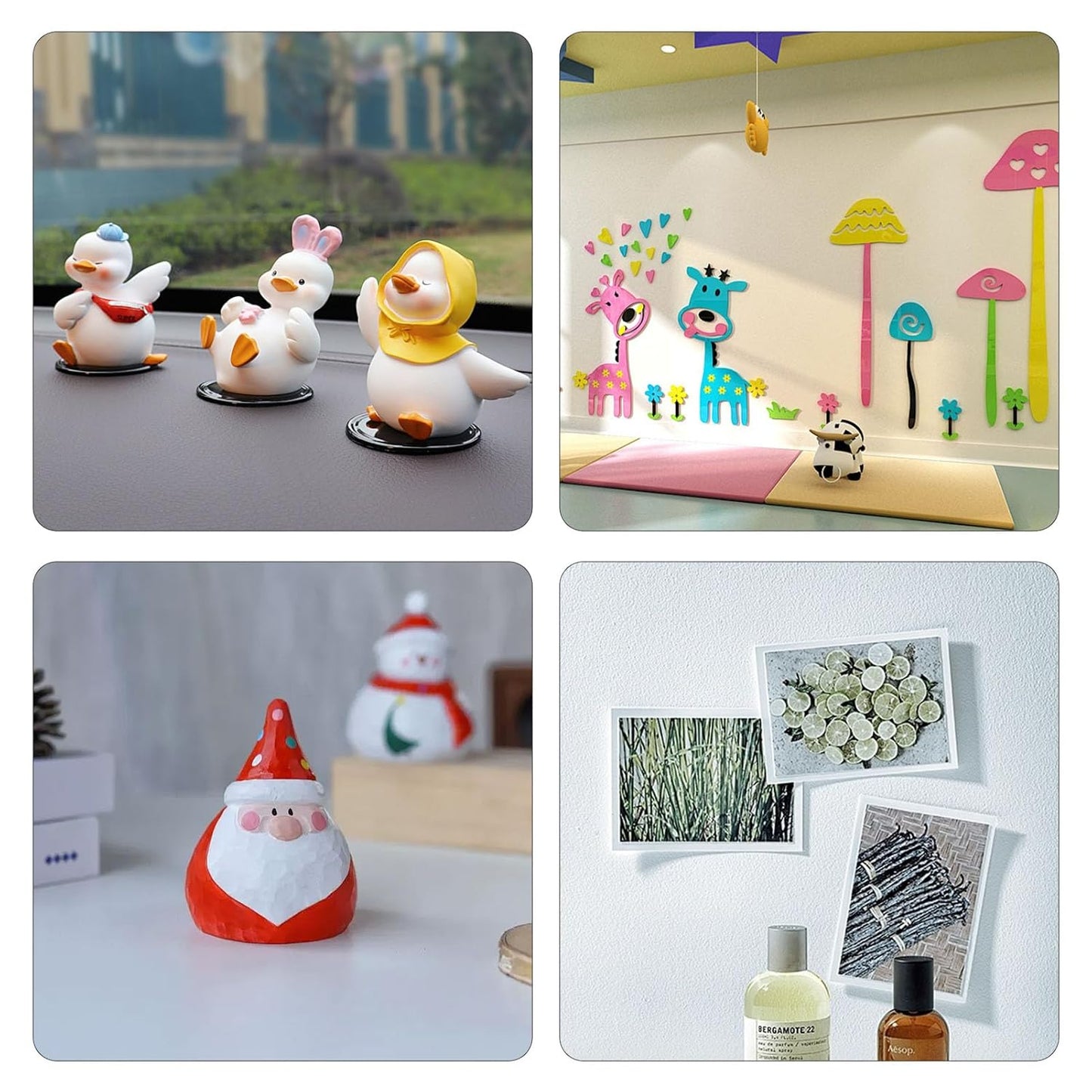 LMJIA Heavy Duty Double Sided Tape, Clear Reusable Mounting Tape Picture Hanging Adhesive Tape Removable Wall Tape Adhesive Poster Tape (100PC, Rectangular-inch*0.7inch)