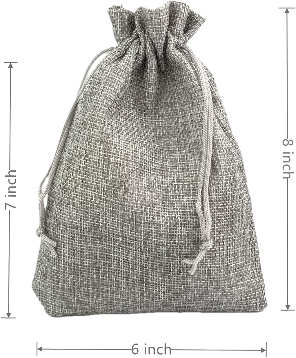Palmhomee Pack of 25 Burlap Gift Bags with Drawstring Linen Pouches (6x8 Inch, Gray) for Wedding, Birthday, Party, Bridal Shower, Christmas