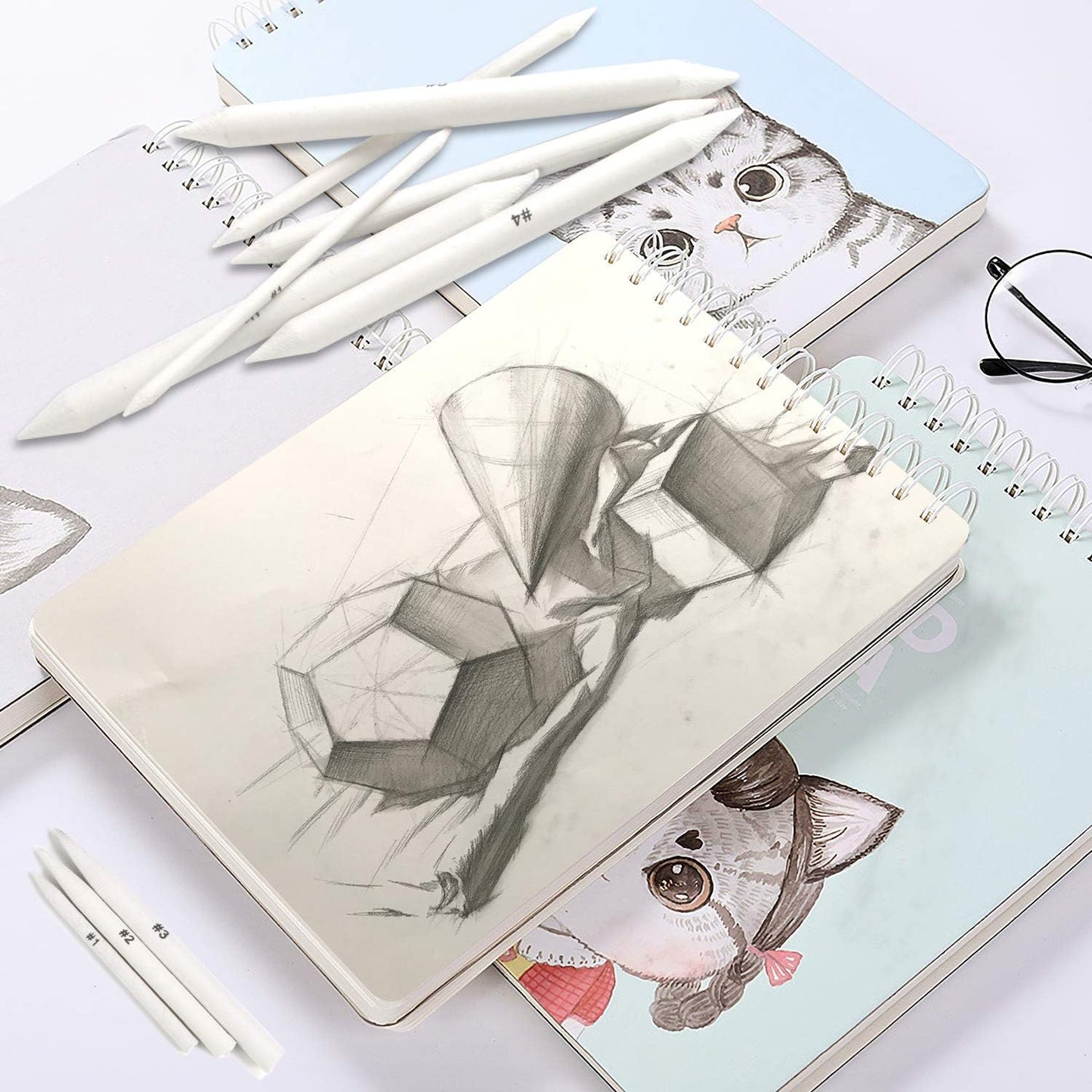 FEBSNOW 12 Pcs Blending Stump and Tortillions, Paper Art Blenders, Art Pencils, Drawing Pencils for Artists Student Sketch Drawing Tools, Drawing Supplies