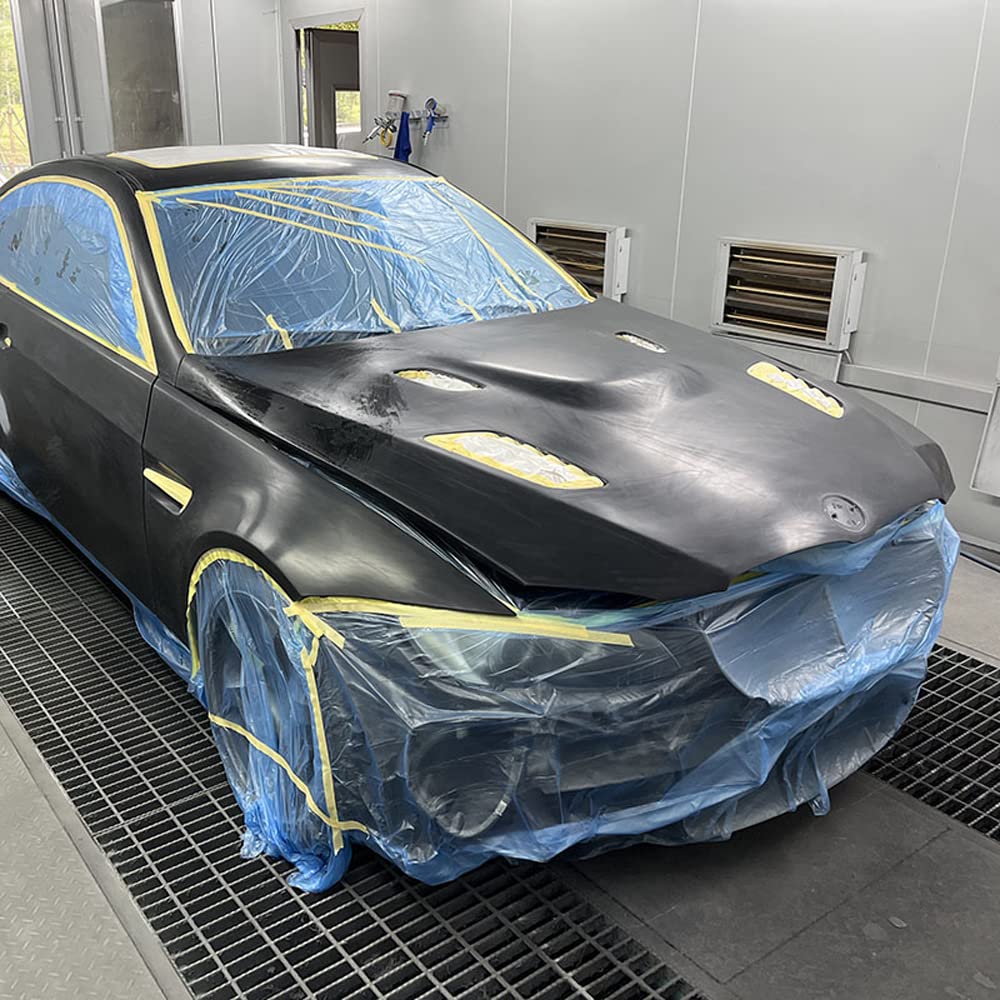 LLPT Tape and Drape 157.5”(Unfolded) x 66 Ft Each 2 Pack Pre-Taped Masking Film 0.27 Mil Painters Plastic Drop Cloth for Auto Wall Furniture Painting Protection (MFT4002)